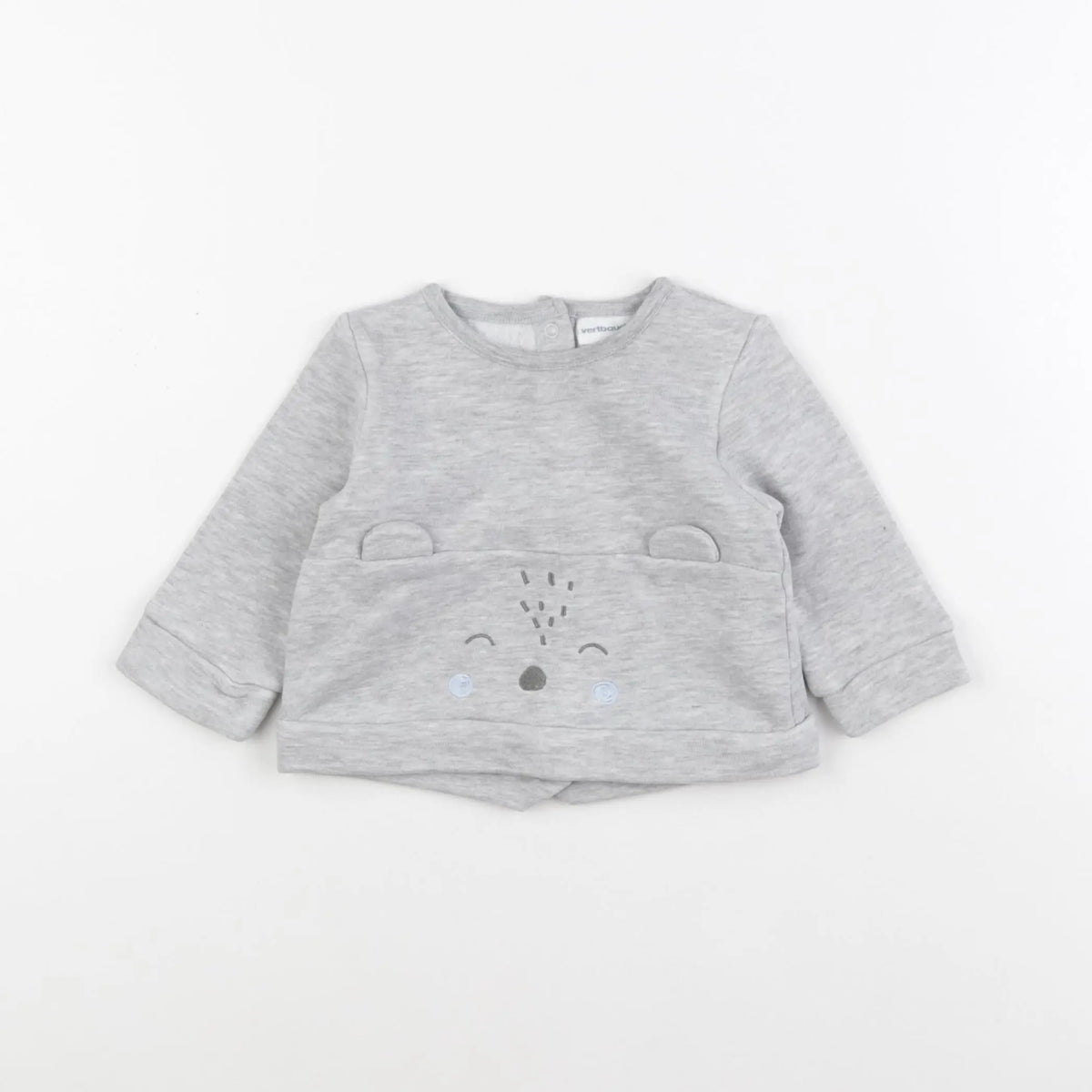 Vertbaudet - sweat gris - 6 mois