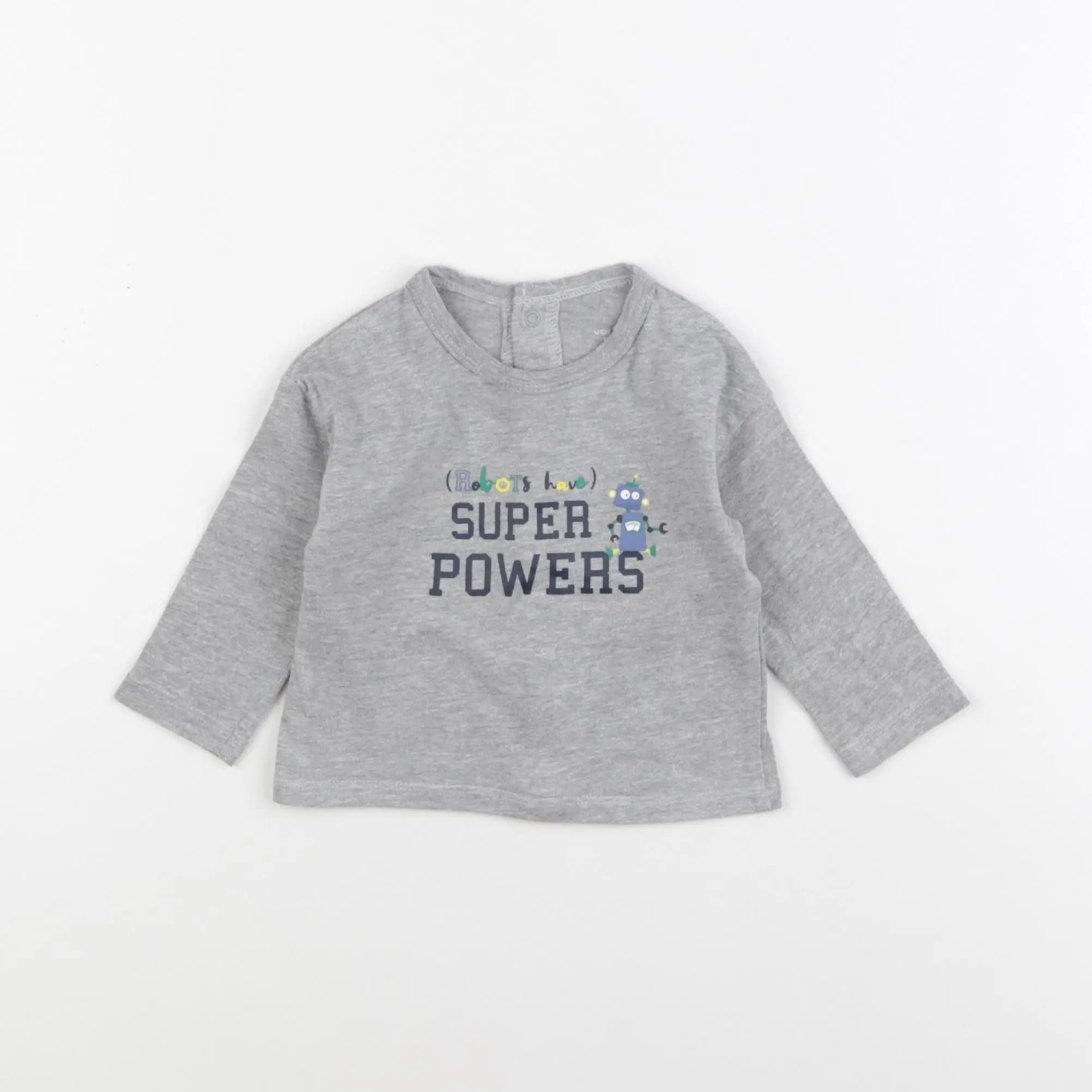 Vertbaudet - tee-shirt gris - 6 mois