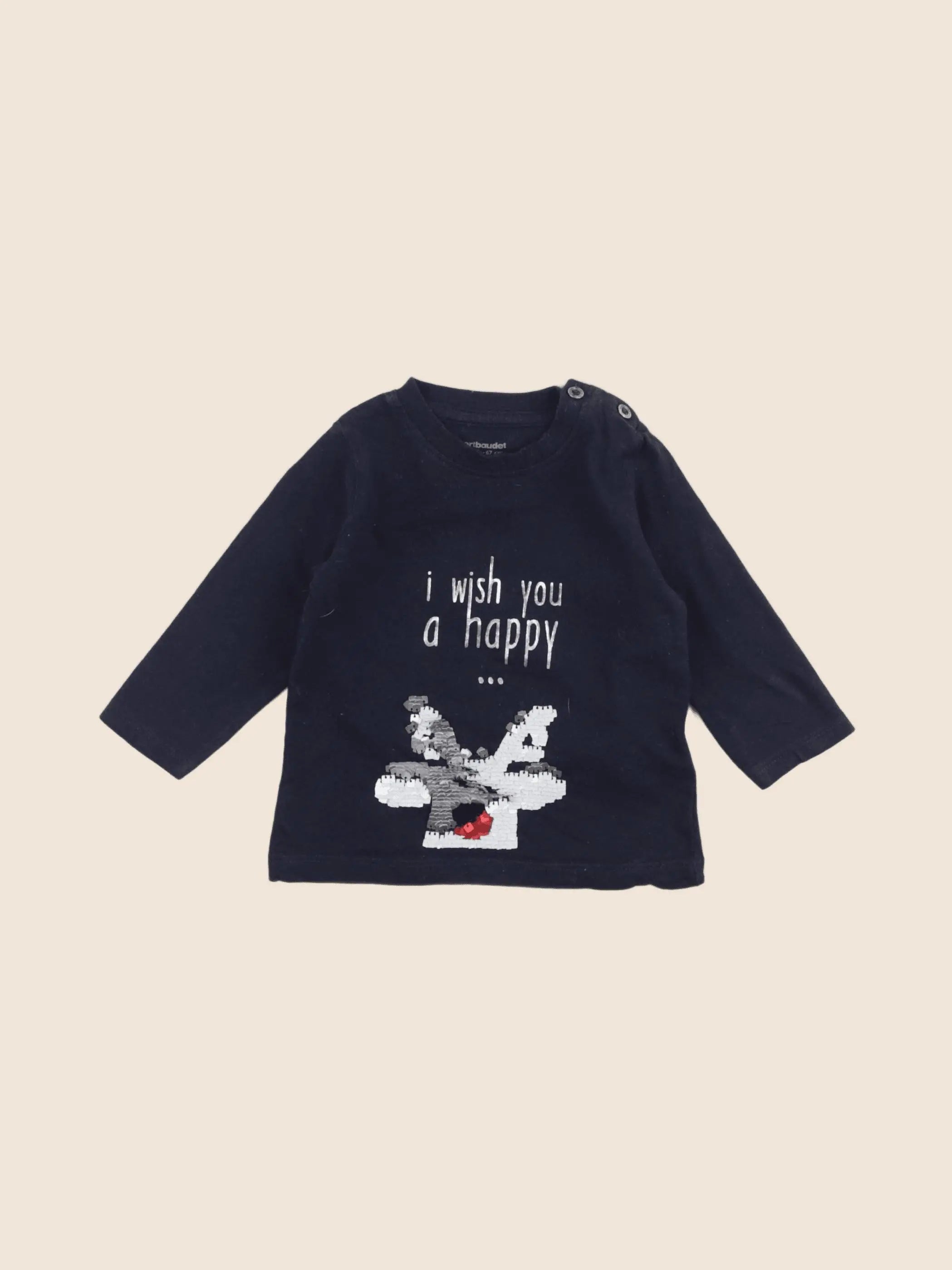 Vertbaudet - tee-shirt bleu - 6 mois