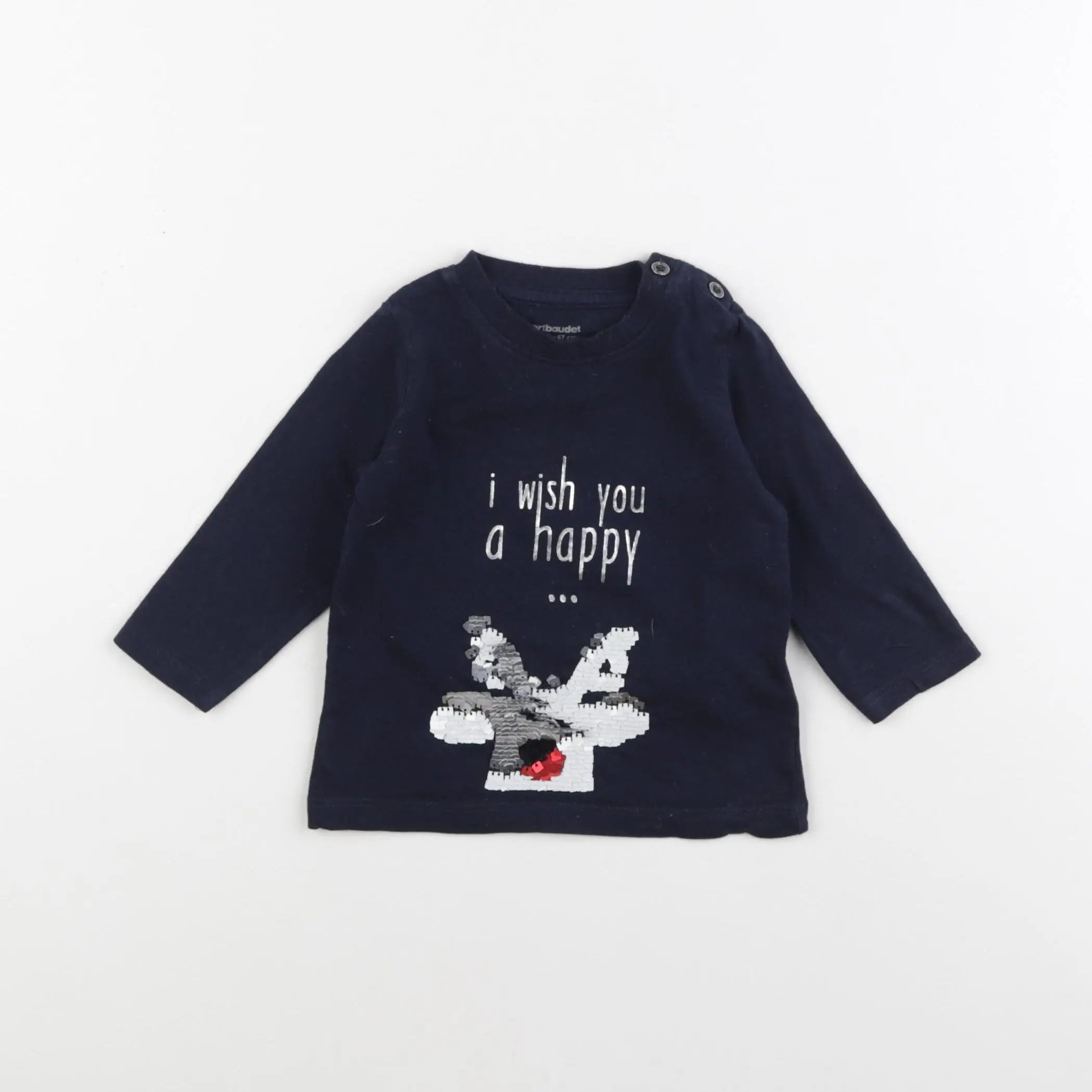 Vertbaudet - tee-shirt bleu - 6 mois