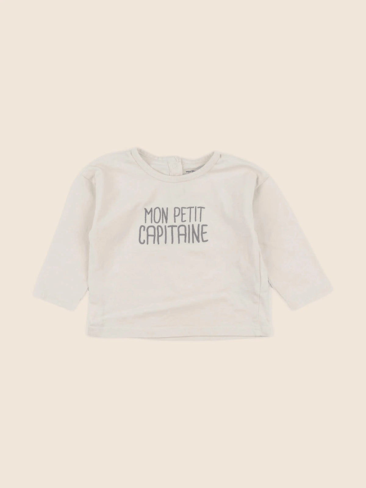 Vertbaudet - tee-shirt beige - 12 mois