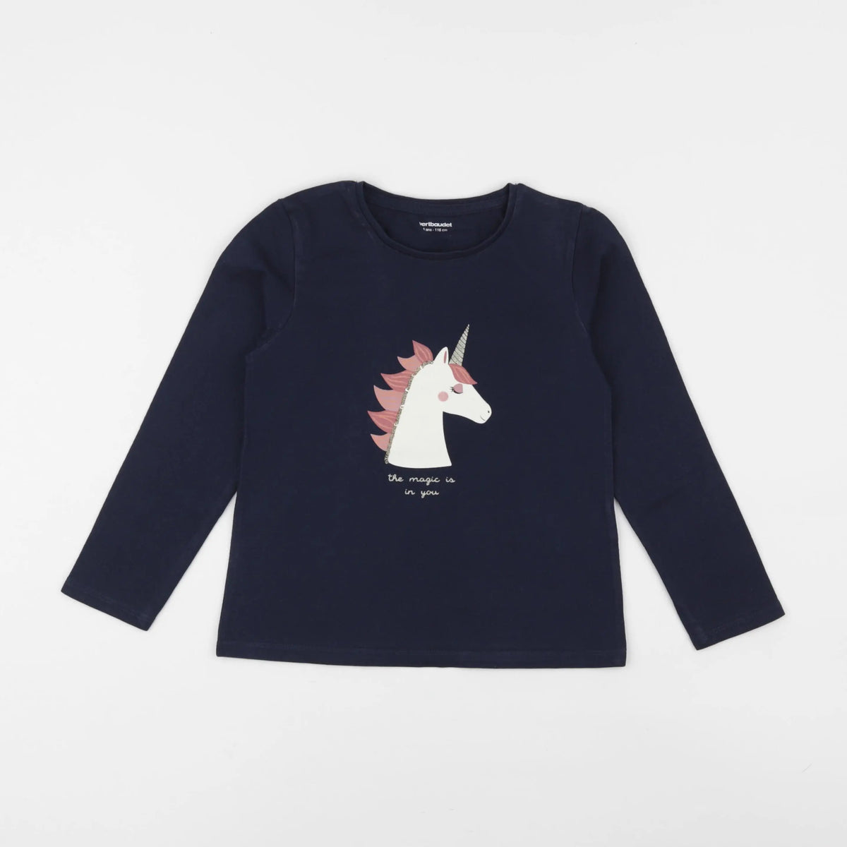 Vertbaudet - tee-shirt bleu - 6 ans