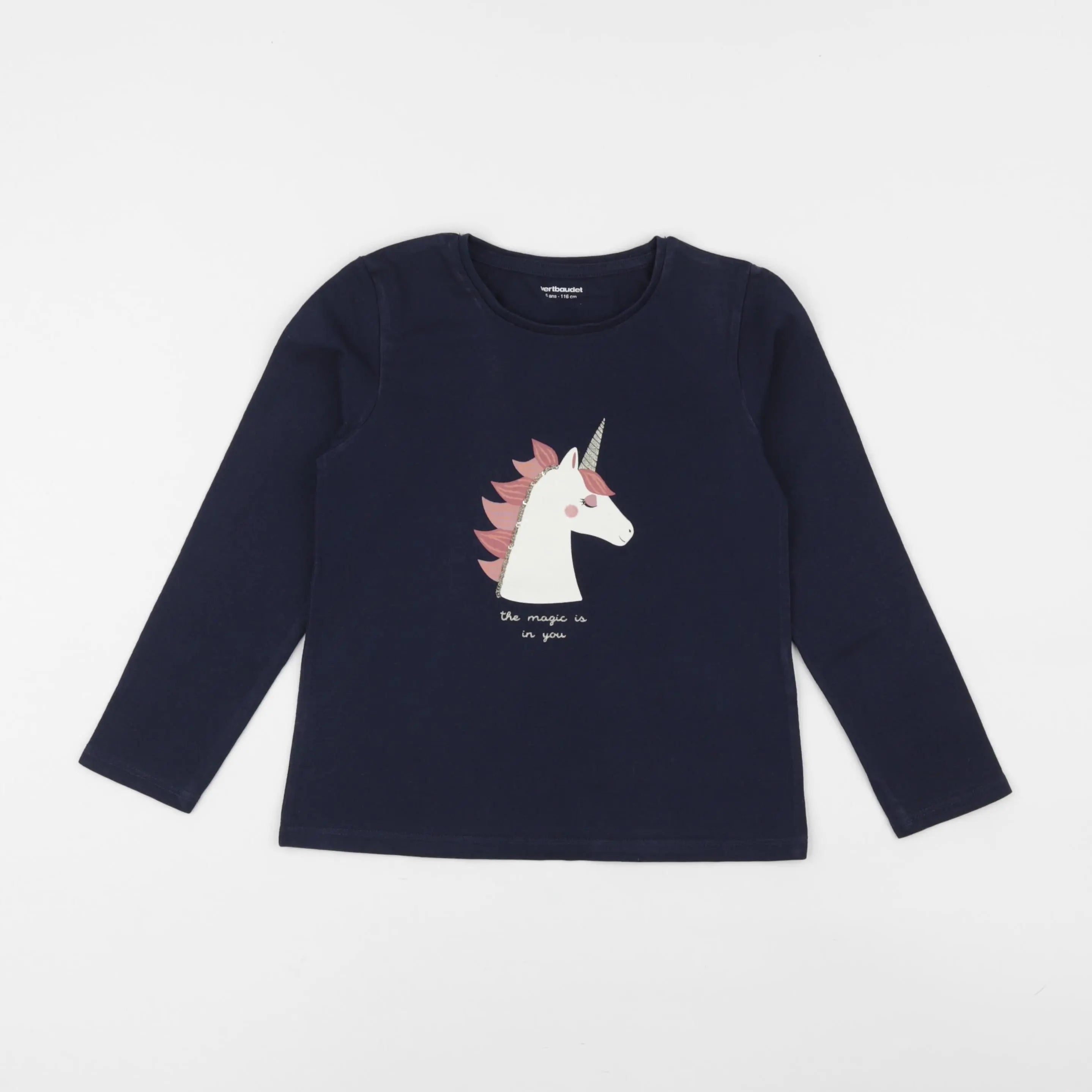Vertbaudet - tee-shirt bleu - 6 ans