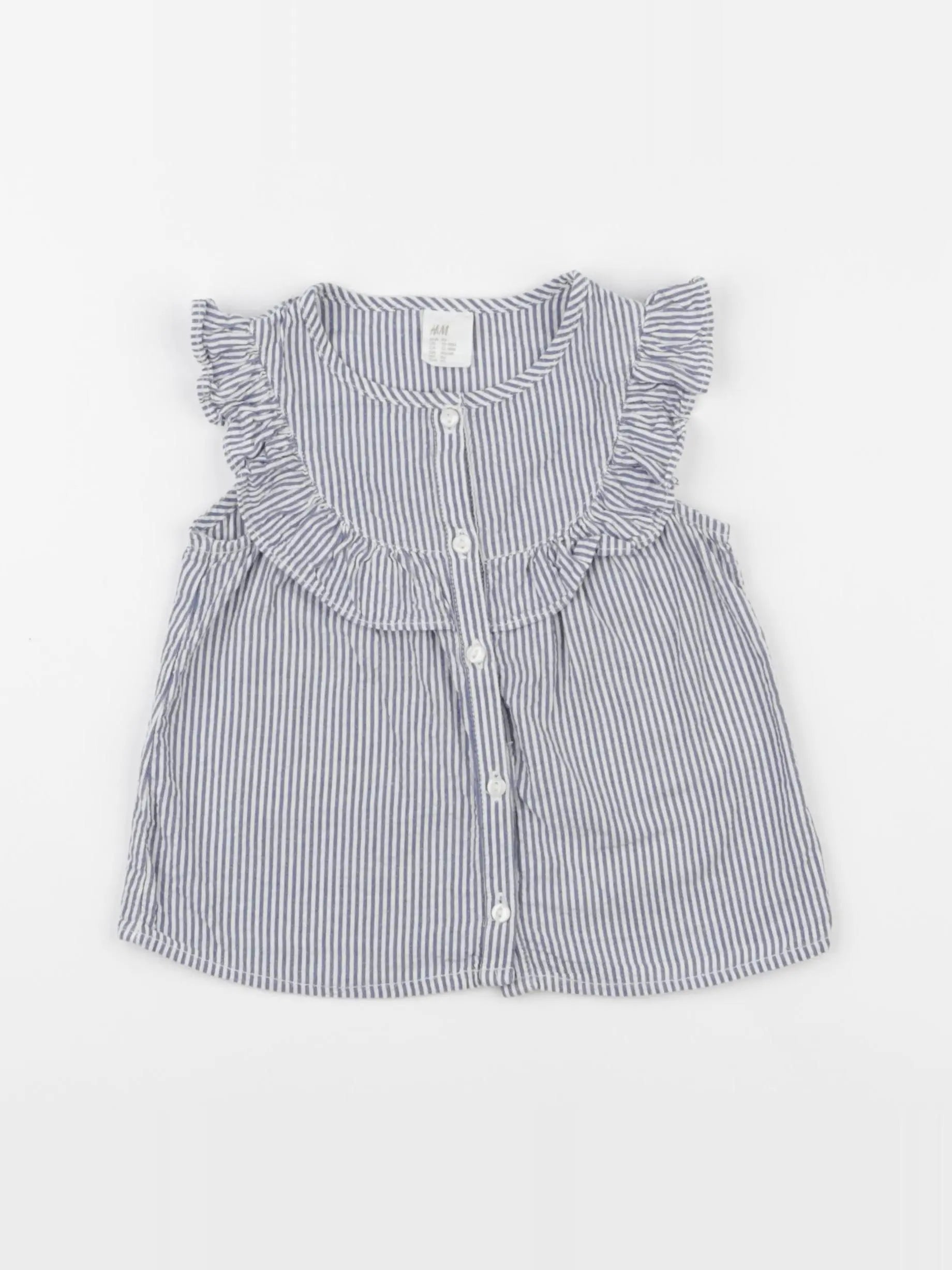 H&M - blouse bleu - 12/18 mois