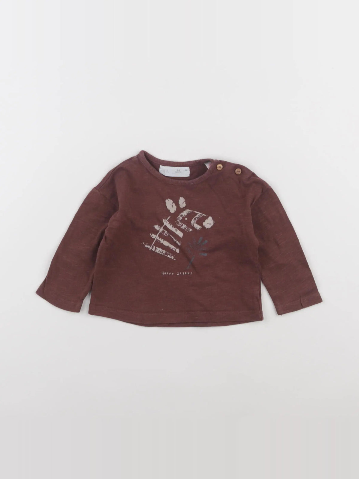 Zara - tee-shirt marron - 3/6 mois