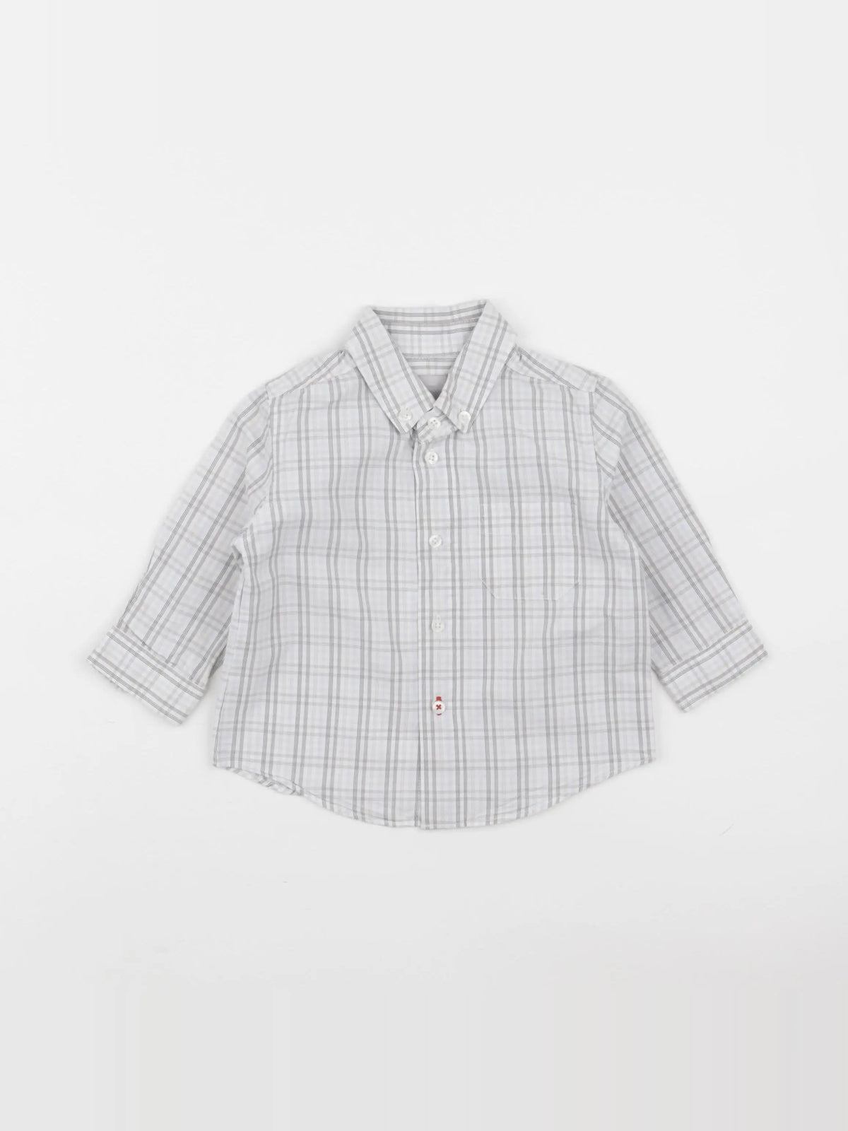 Cyrillus - chemise gris, bleu - 12 mois