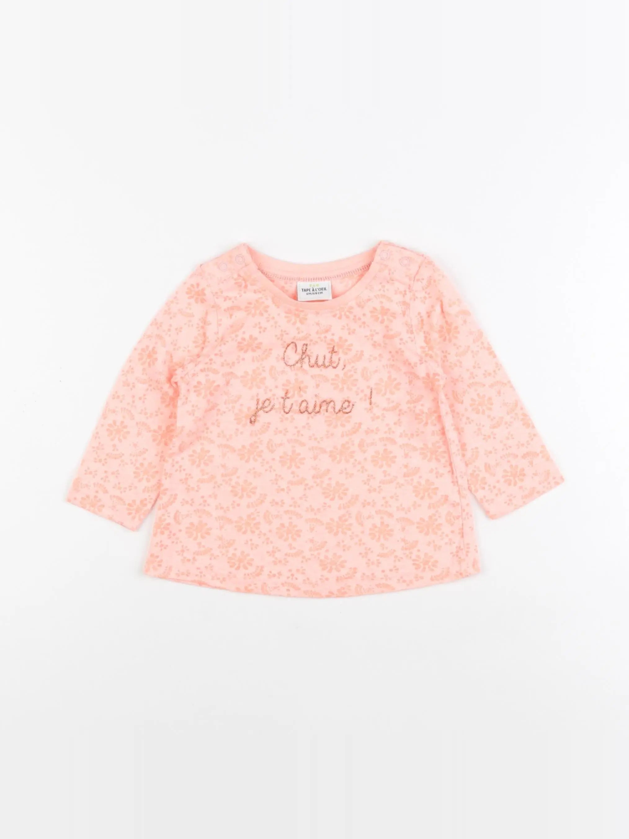 Tape à l'oeil - tee-shirt rose fluo - 6 mois