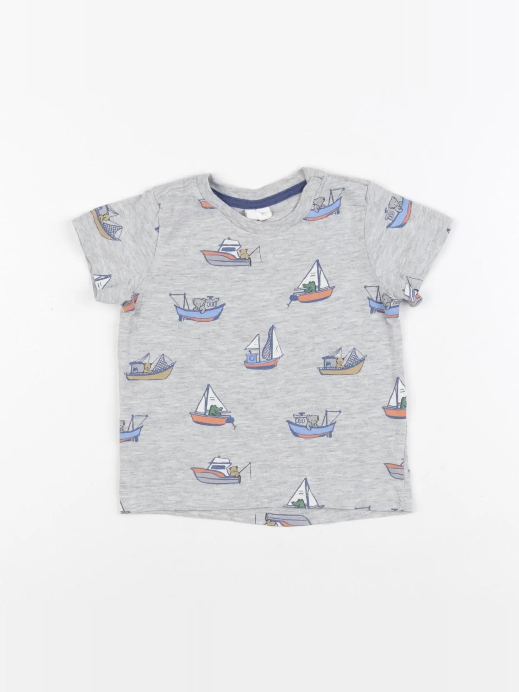H&M - tee-shirt gris - 6/9 mois