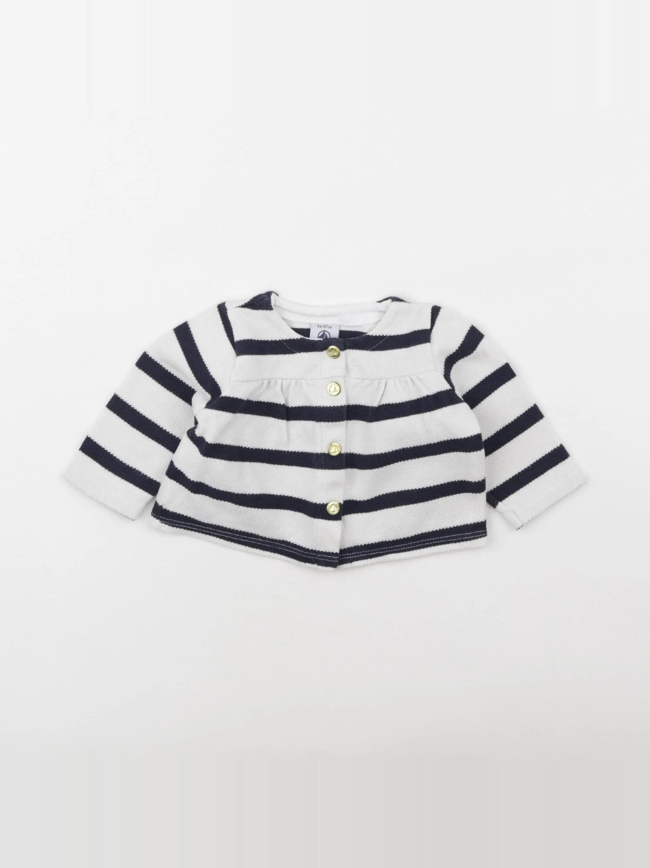 Petit Bateau - sweat bleu - 6 mois