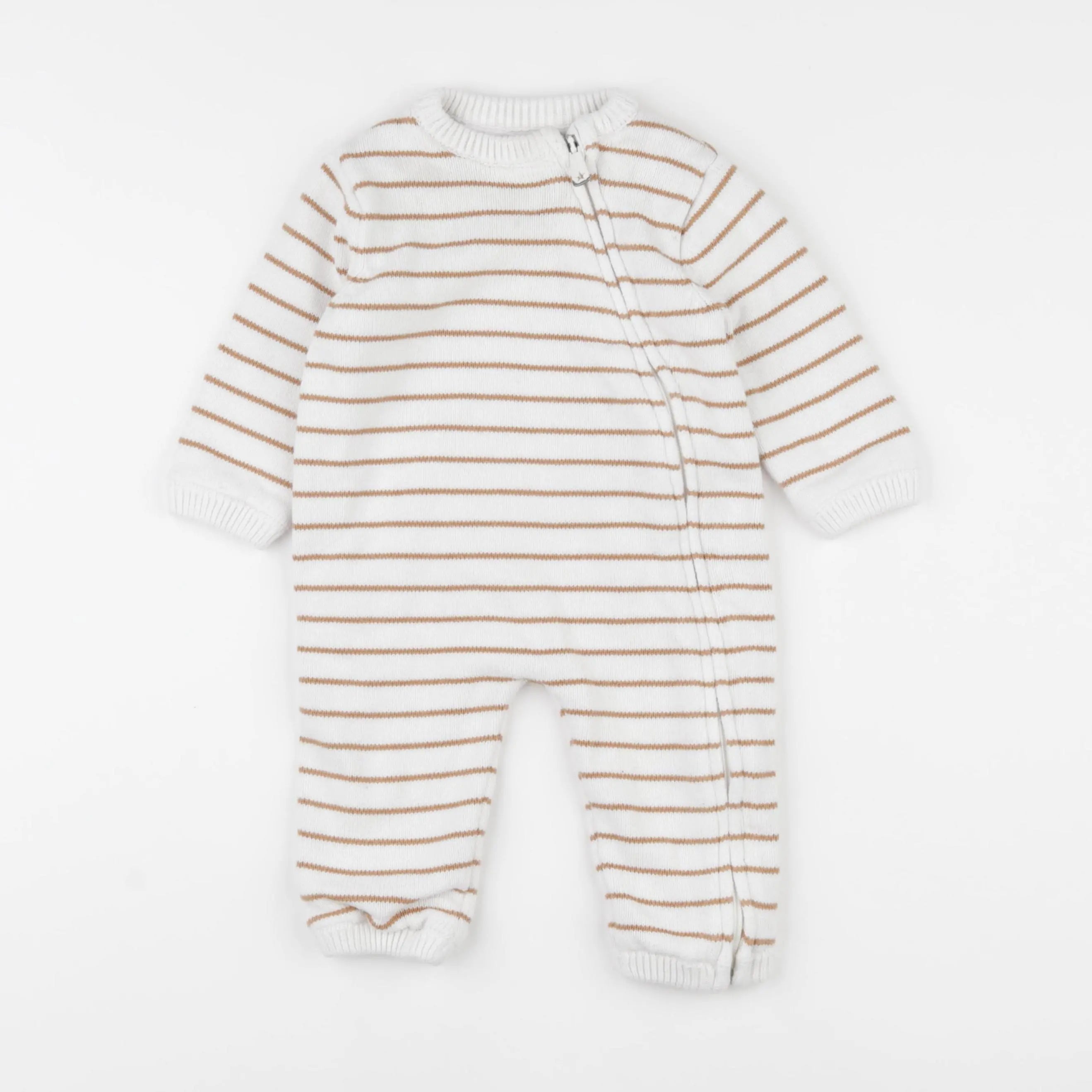 Vertbaudet - combinaison blanc, marron - 12 mois