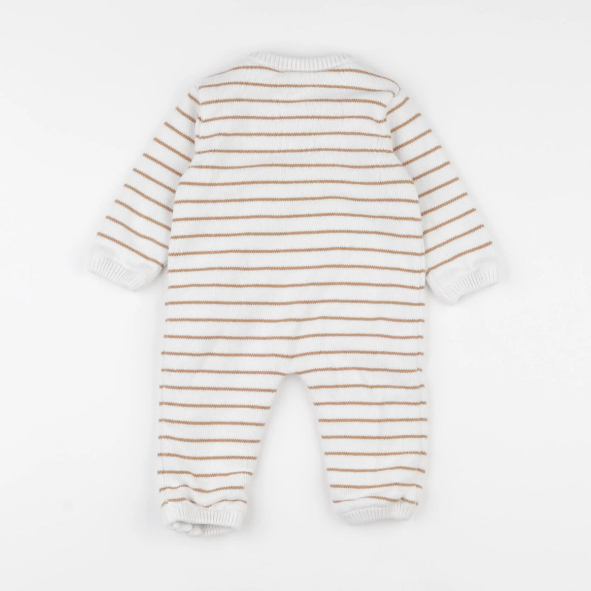 Vertbaudet - combinaison blanc, marron - 12 mois