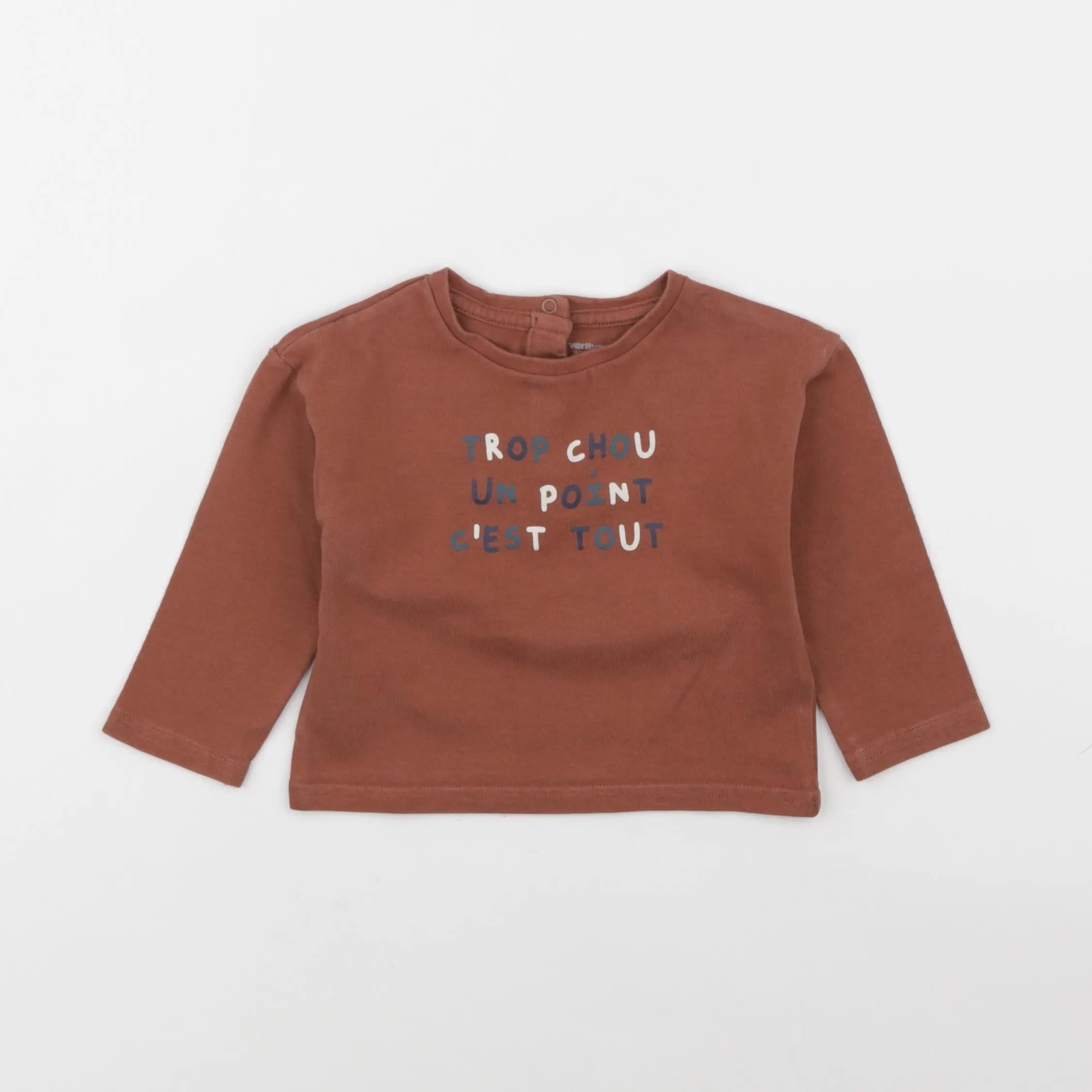 Vertbaudet - tee-shirt marron - 12 mois