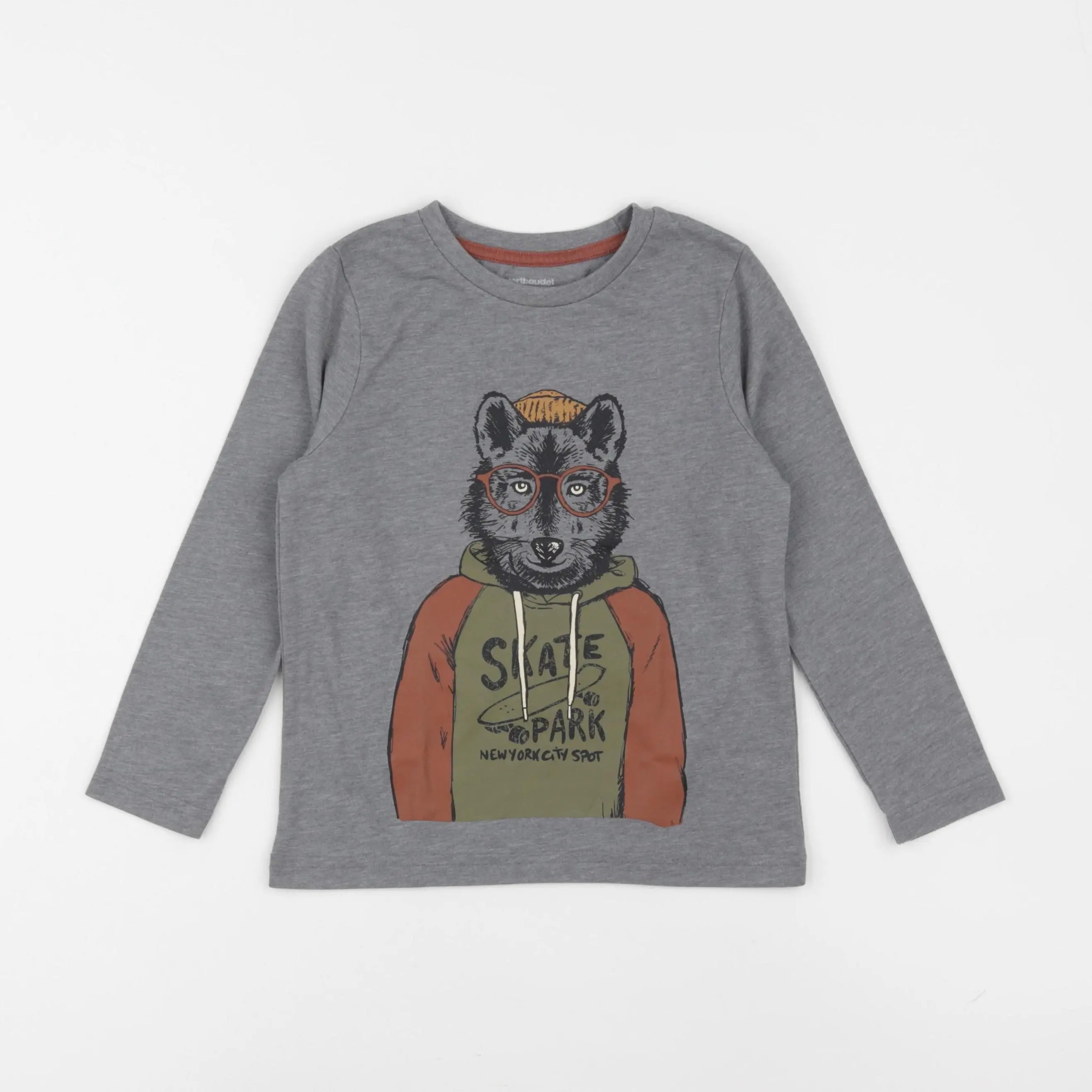 Vertbaudet - tee-shirt gris - 5 ans