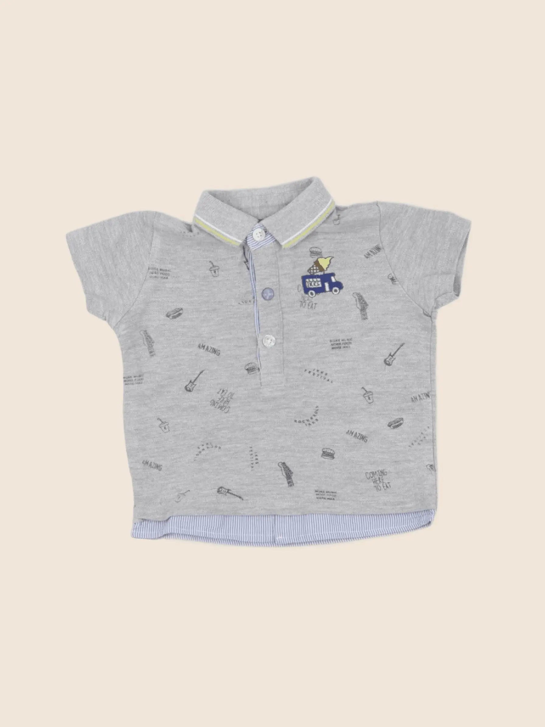 IKKS - polo gris - 6 mois