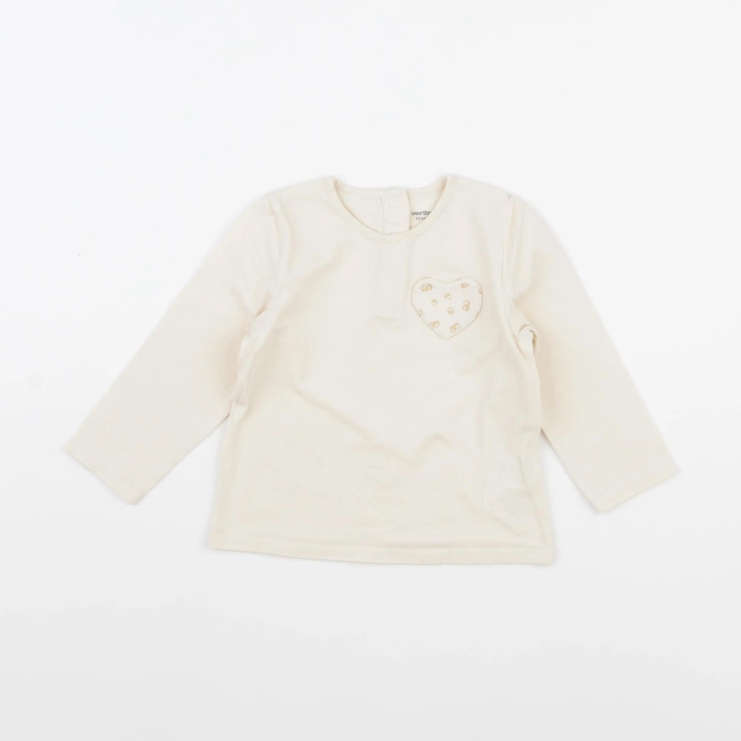 Vertbaudet - tee-shirt beige - 12 mois
