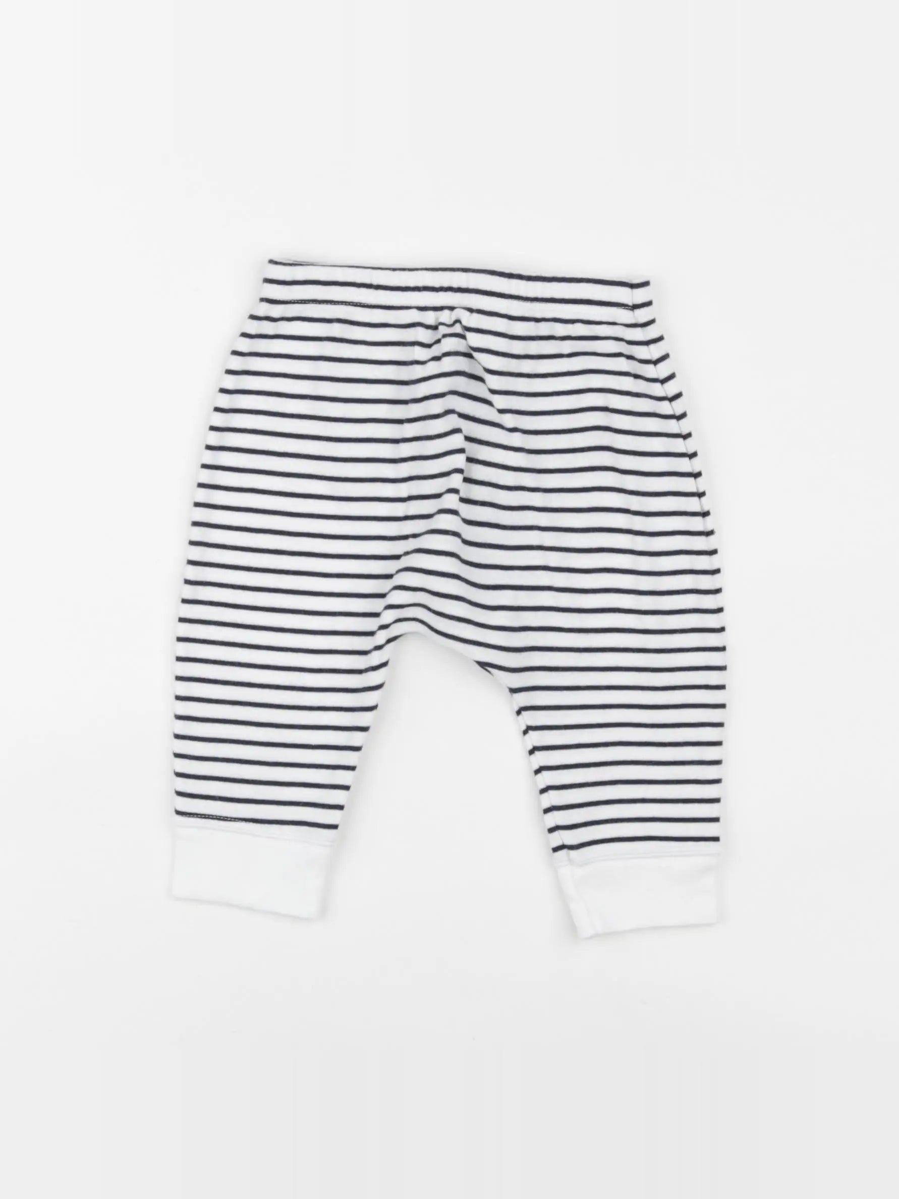 Petit Bateau - sarouel blanc, bleu - 6 mois