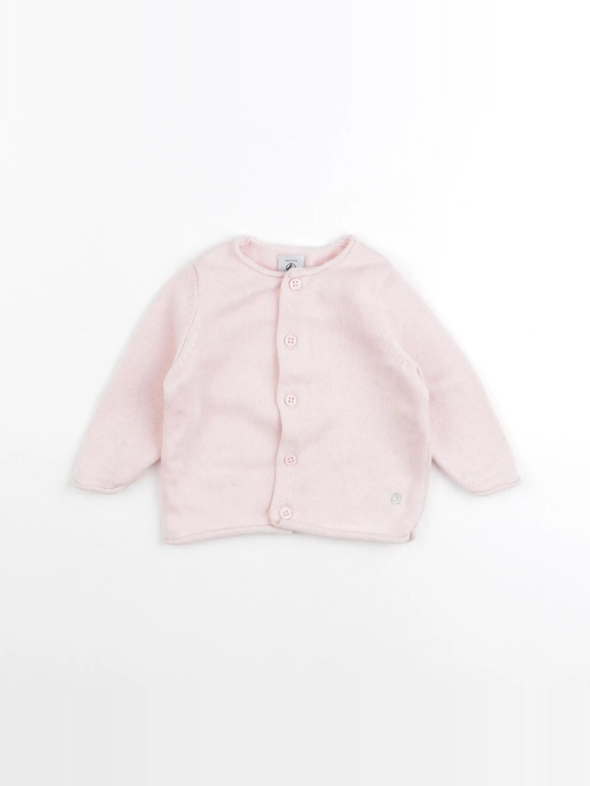 Petit Bateau - gilet rose - 6 mois