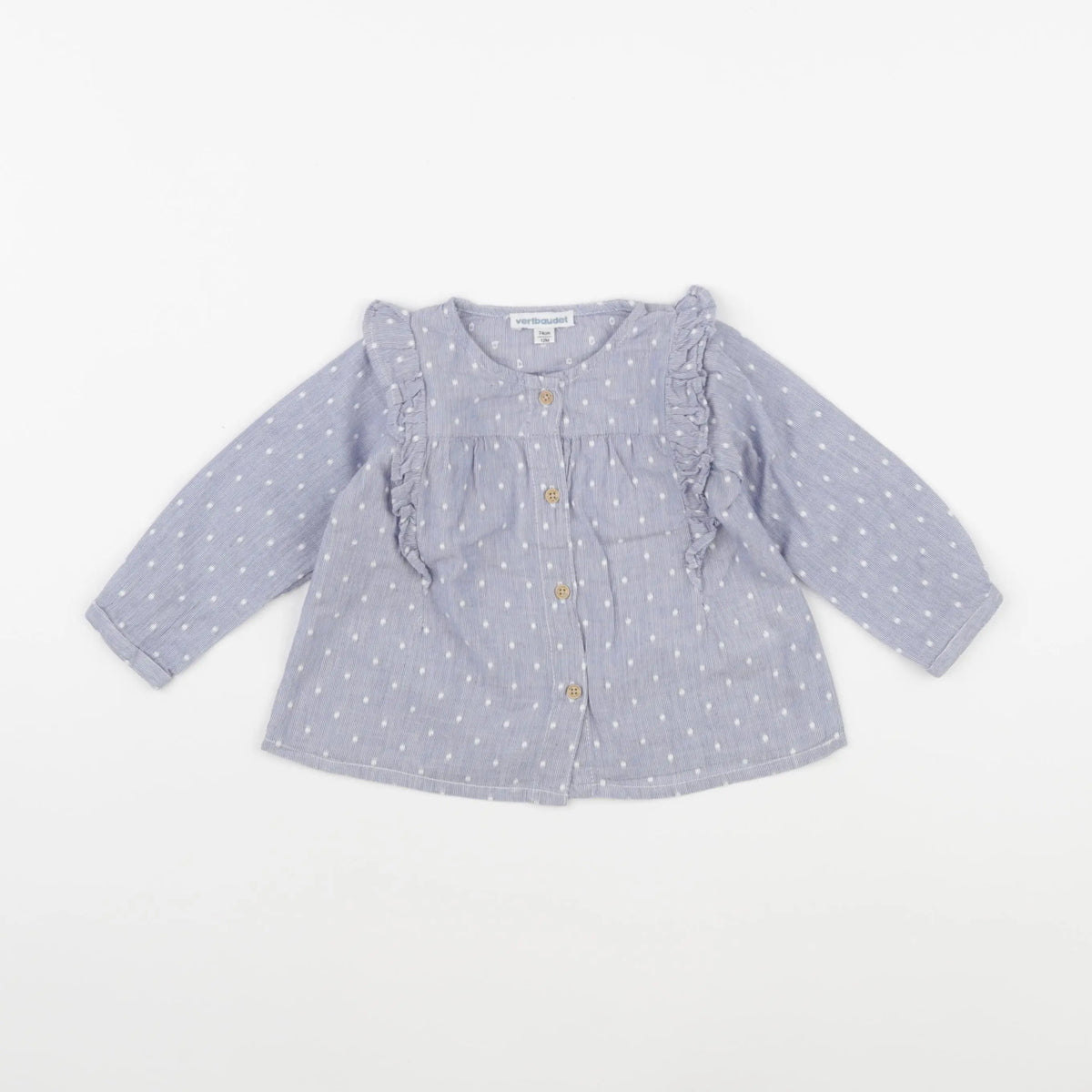 Vertbaudet - blouse bleu - 12 mois
