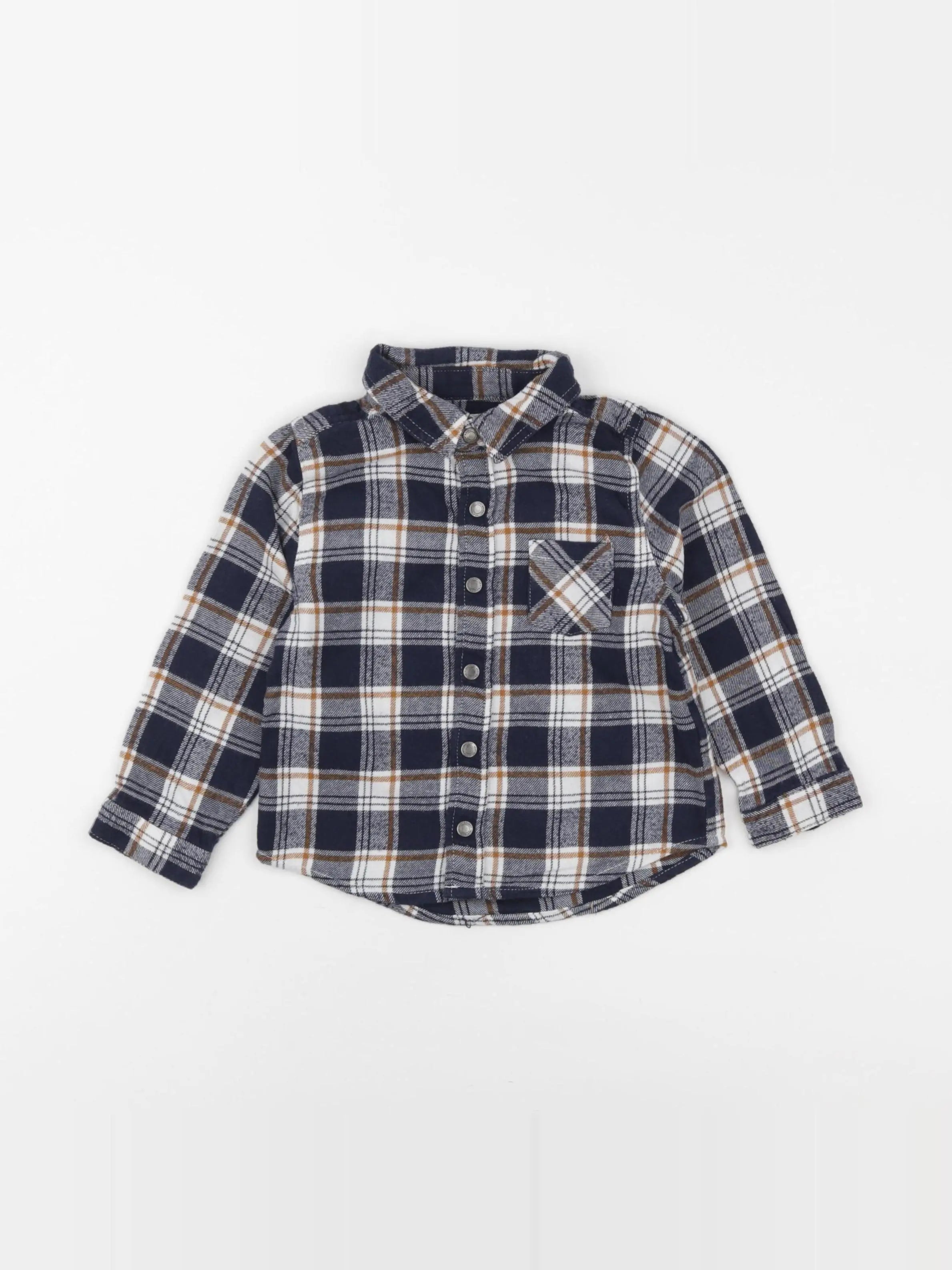 Vertbaudet - chemise blanc, bleu - 2 ans