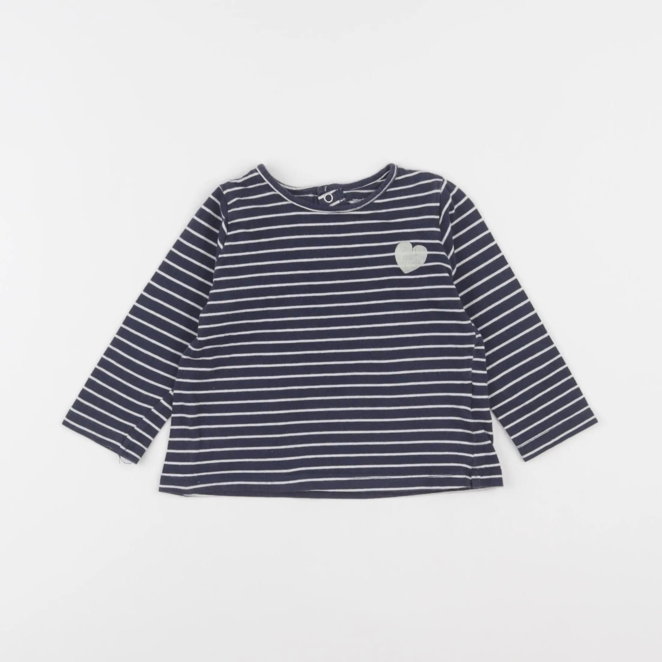 Vertbaudet - tee-shirt bleu - 12 mois