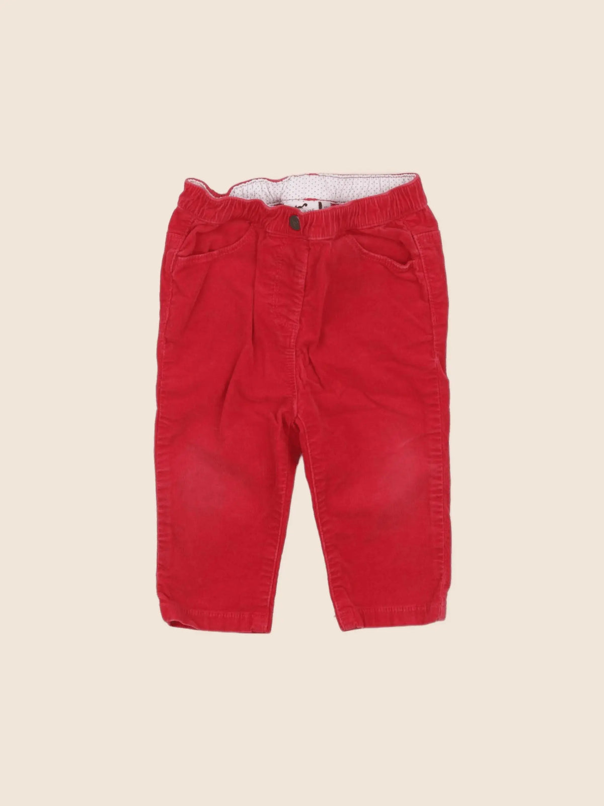 Cyrillus - pantalon rouge - 12 mois