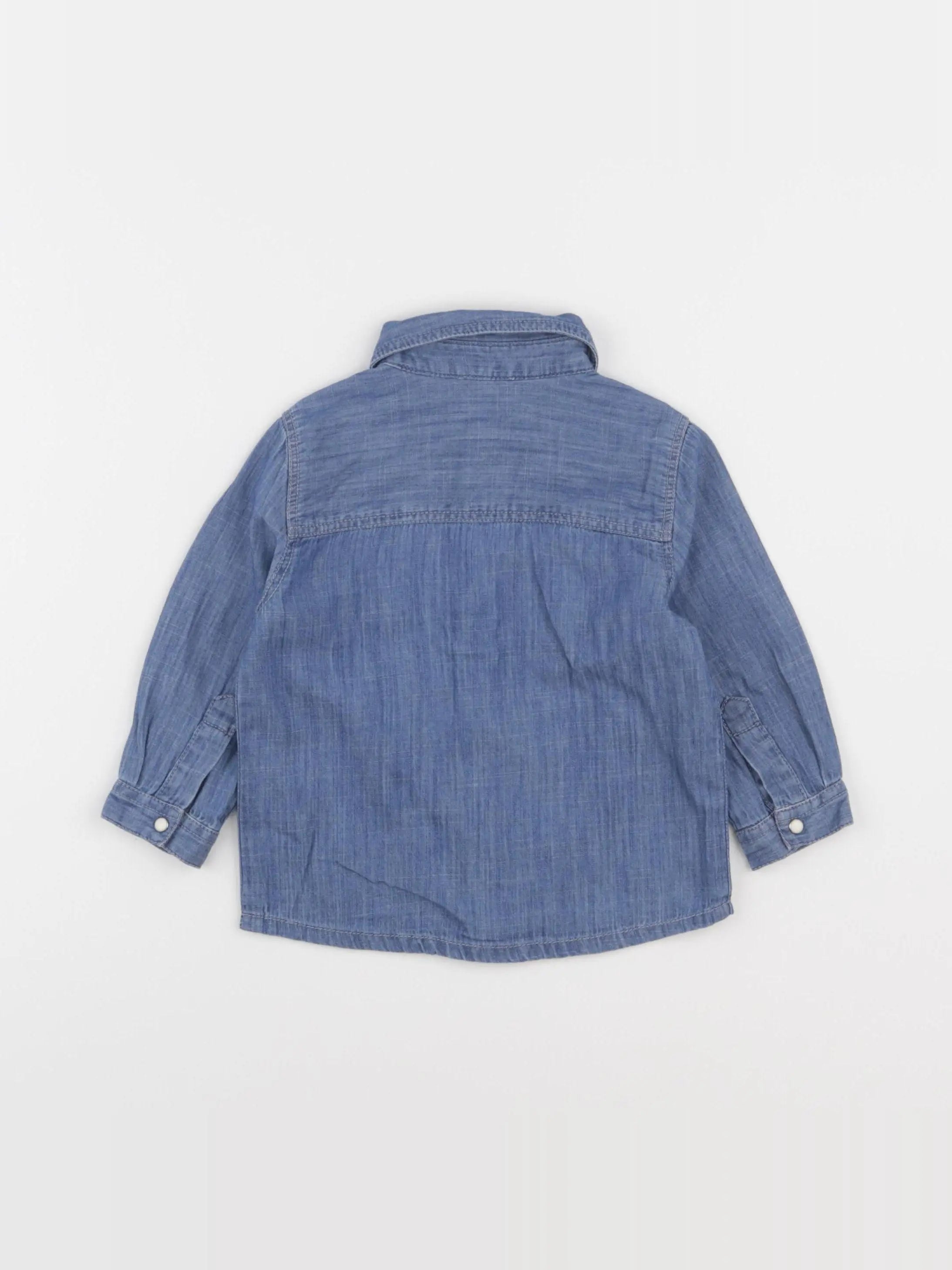 Boutchou - chemise bleu - 12 mois