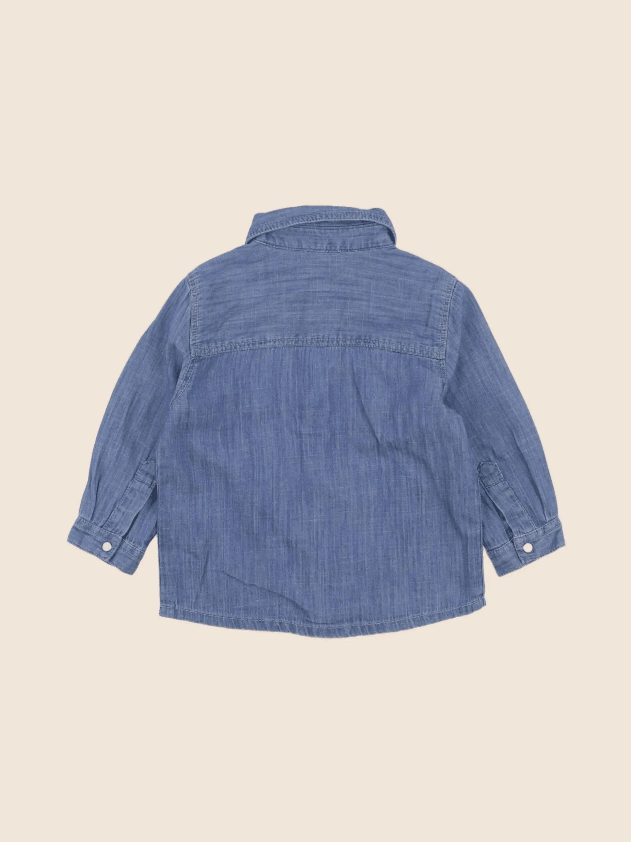 Boutchou - chemise bleu - 12 mois