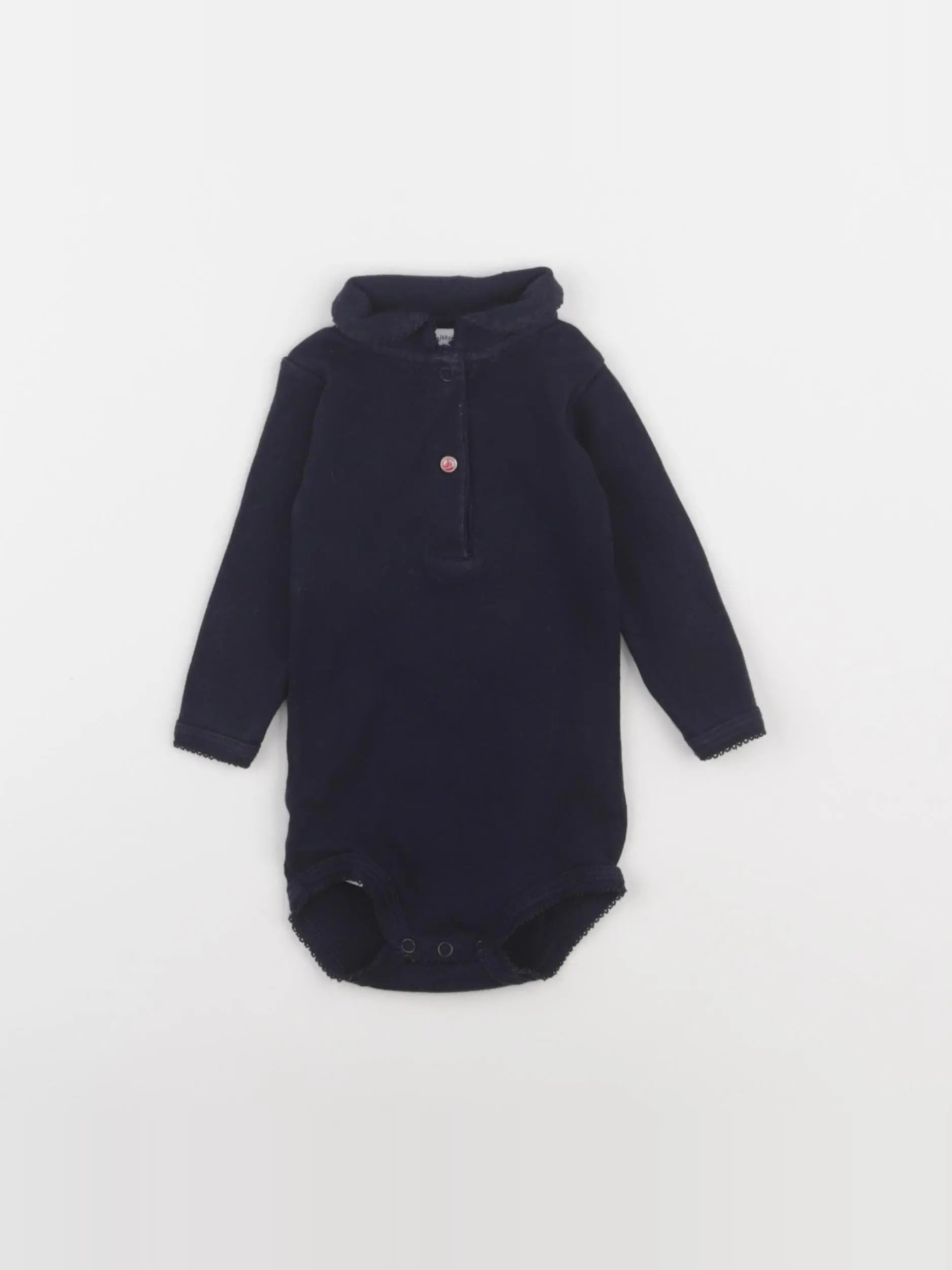 Petit Bateau - body à col bleu - 3 mois