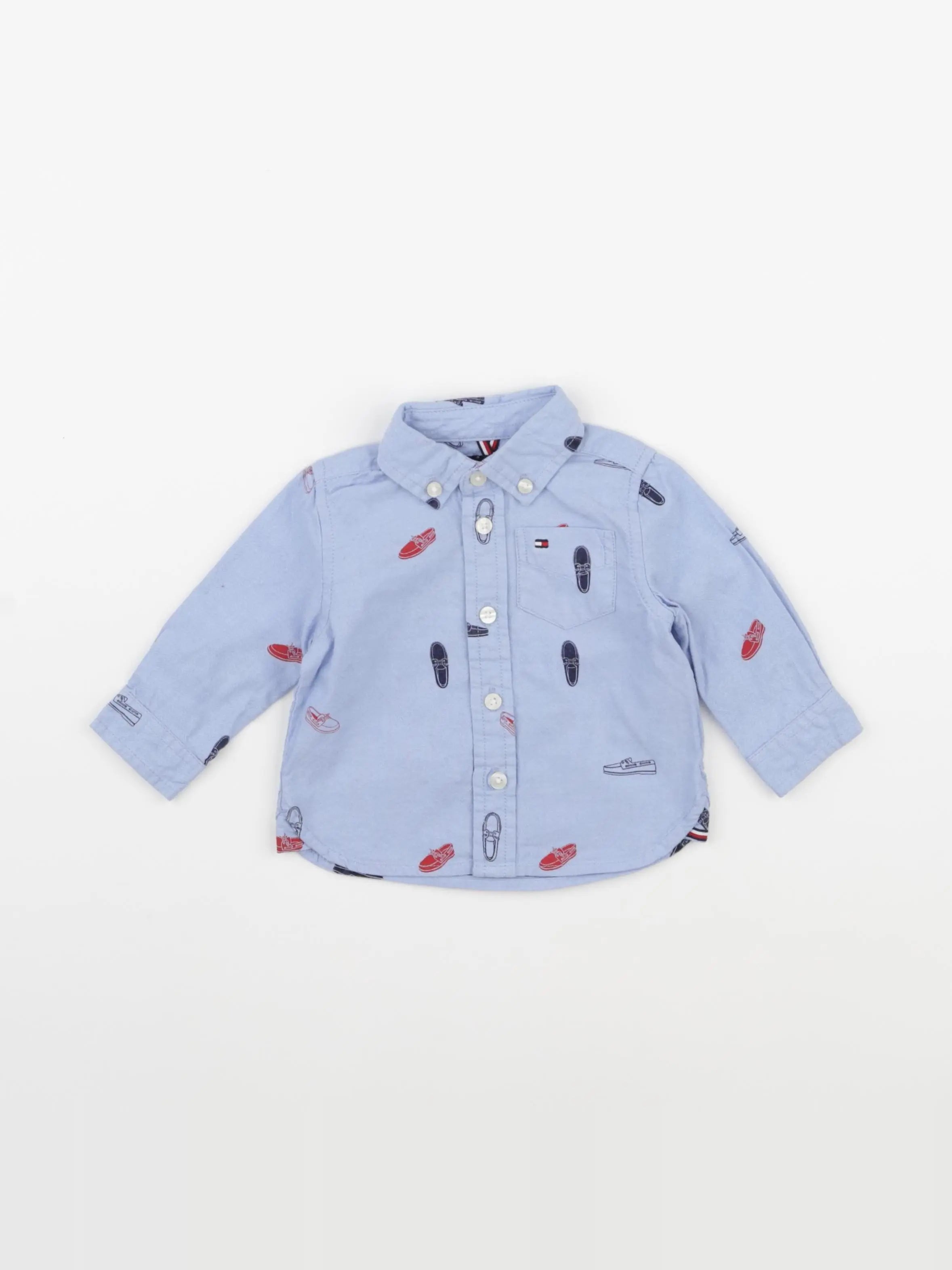 Tommy Hilfiger - chemise bleu - 3/6 mois