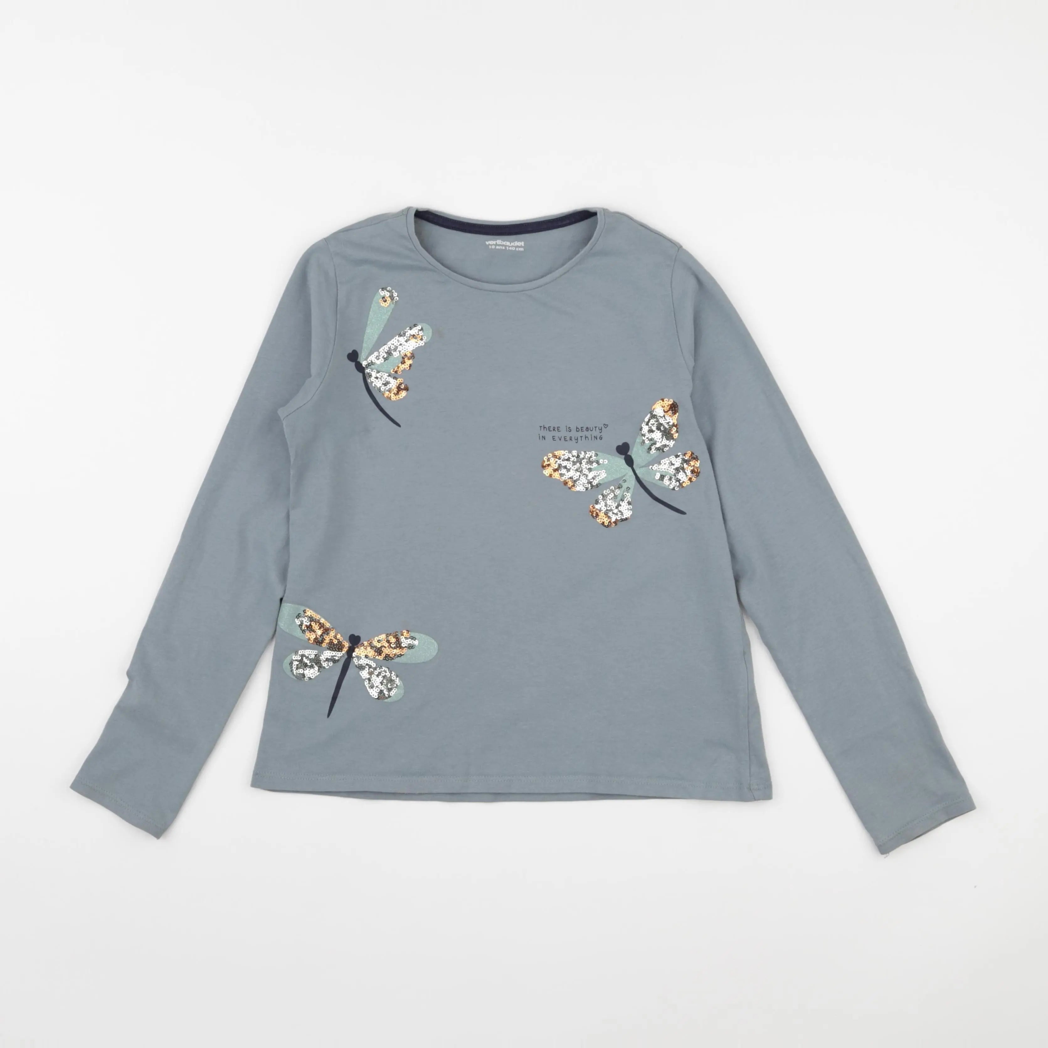 Vertbaudet - tee-shirt bleu - 10 ans