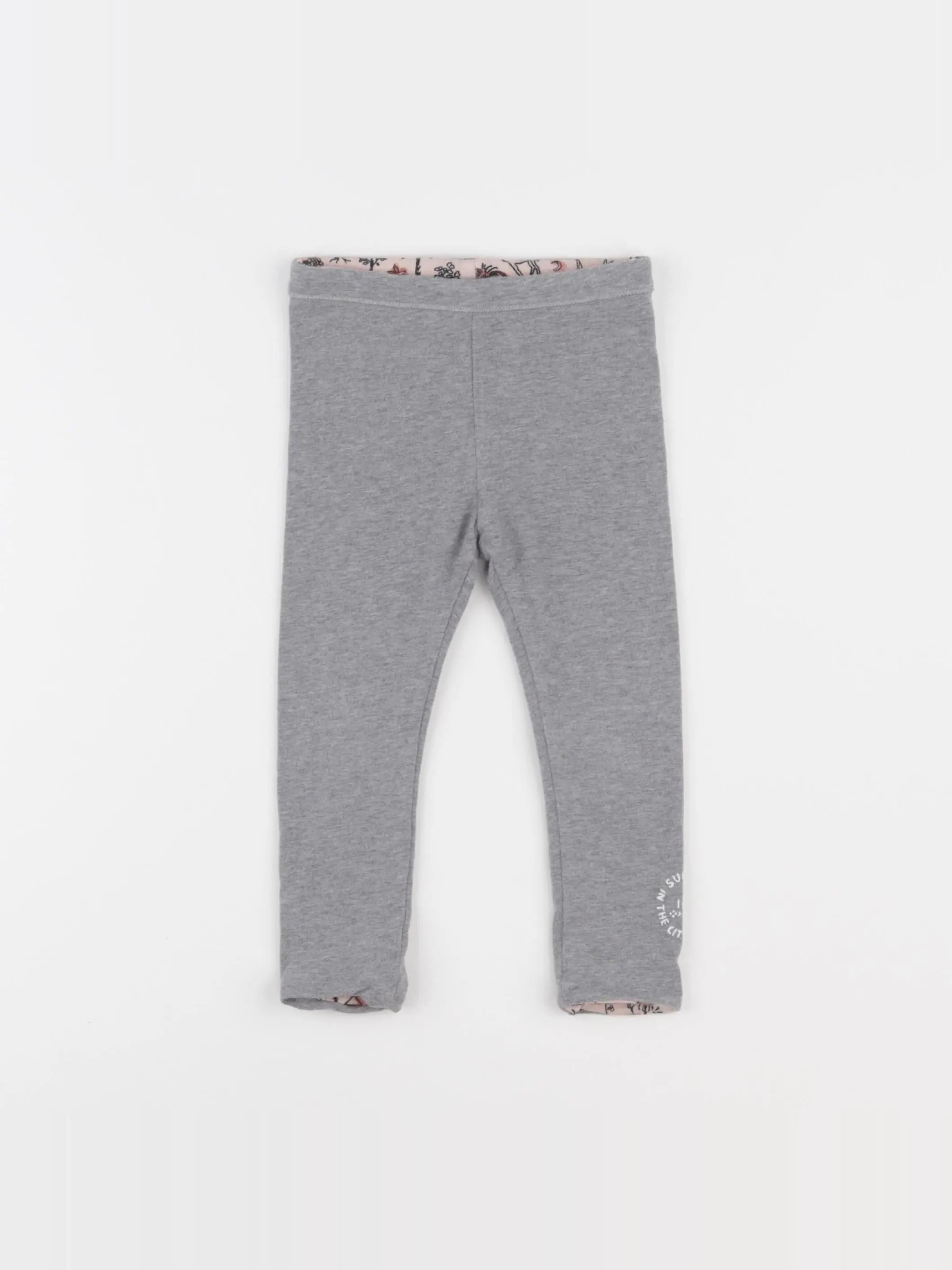 IKKS - legging réversible gris - 6/9 mois