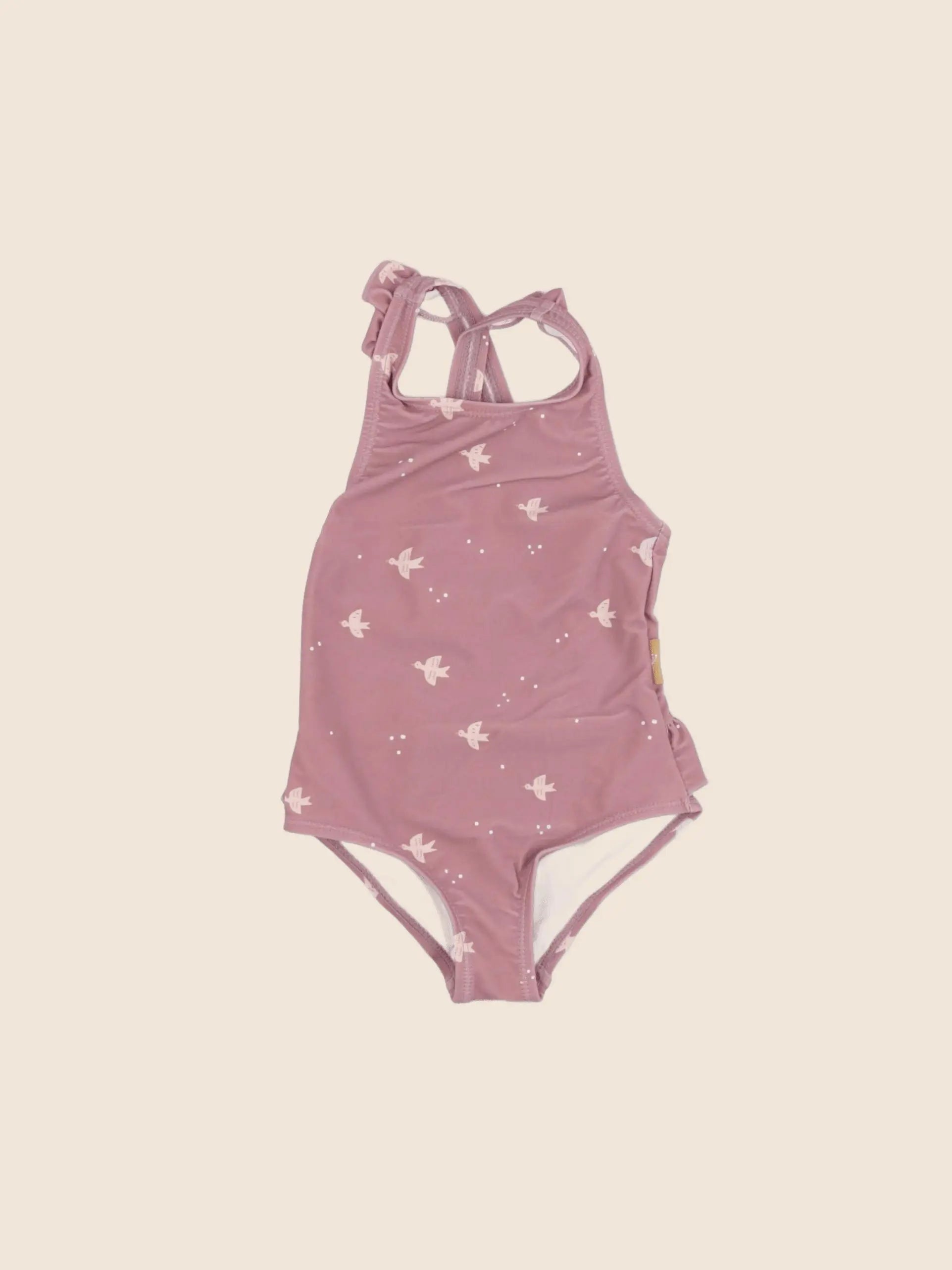 Maillot de bain 1 pièce OISEAU rose