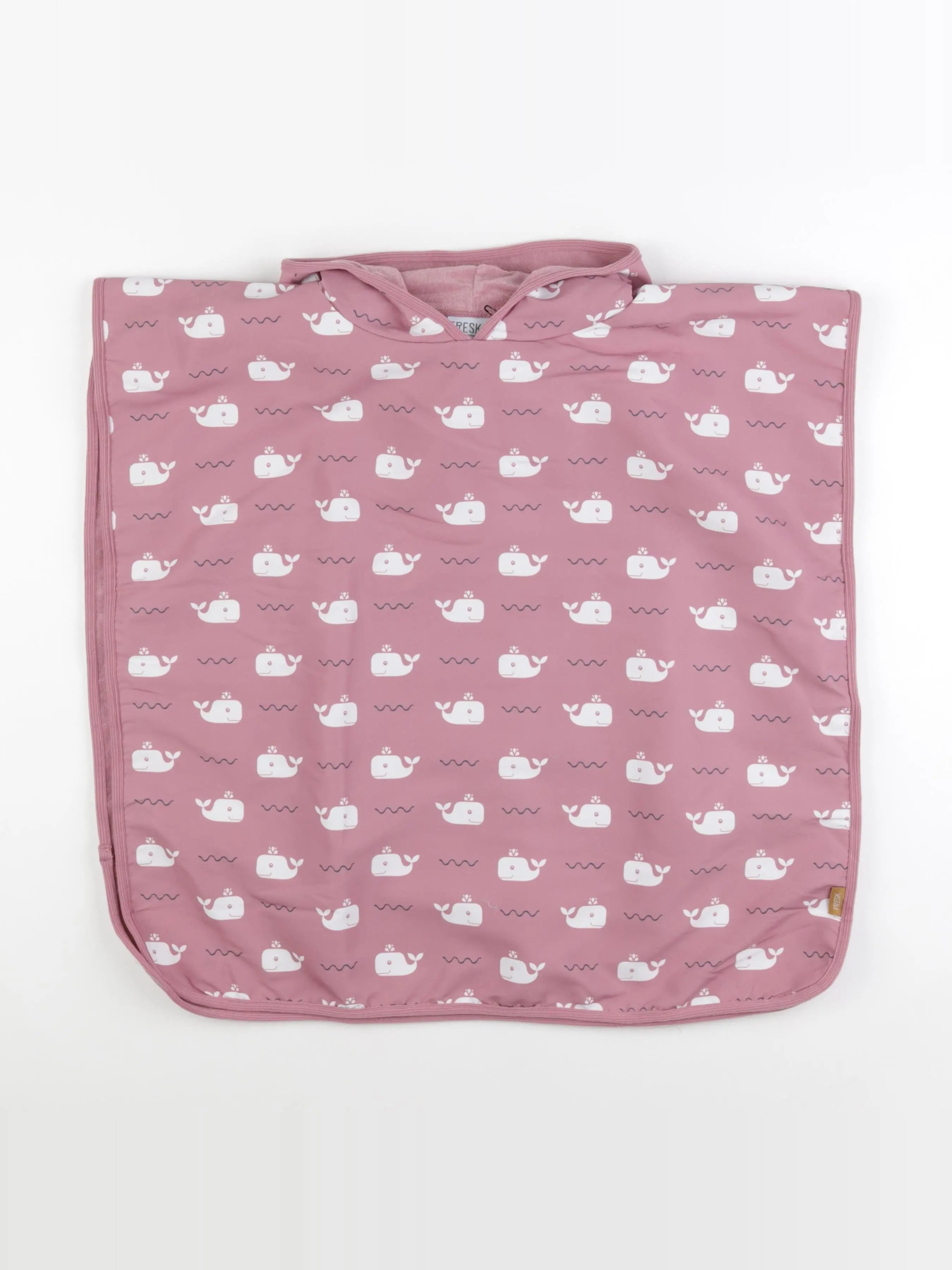 Poncho de bain BALEINE rose