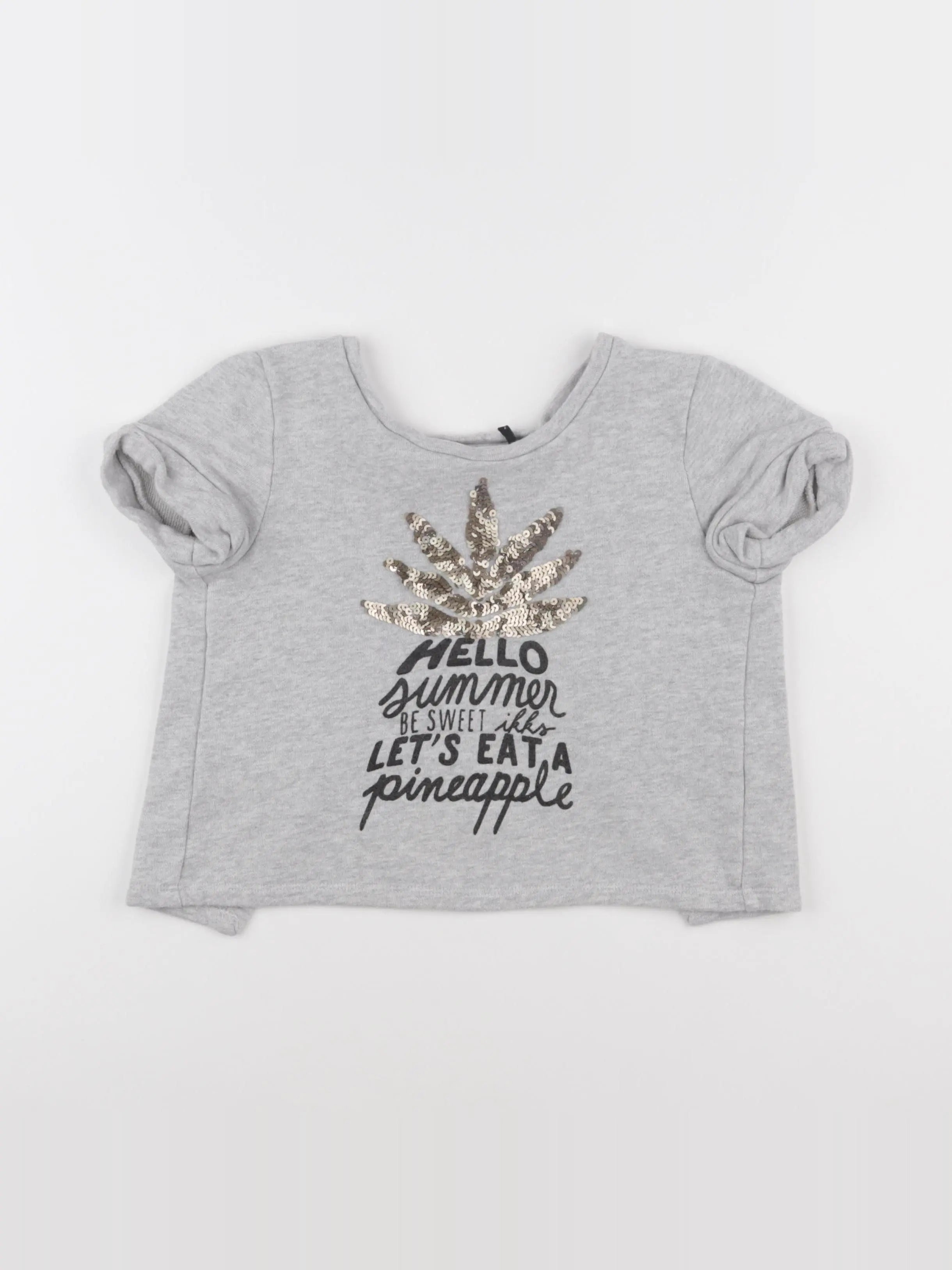 IKKS - sweat court gris - 10 ans