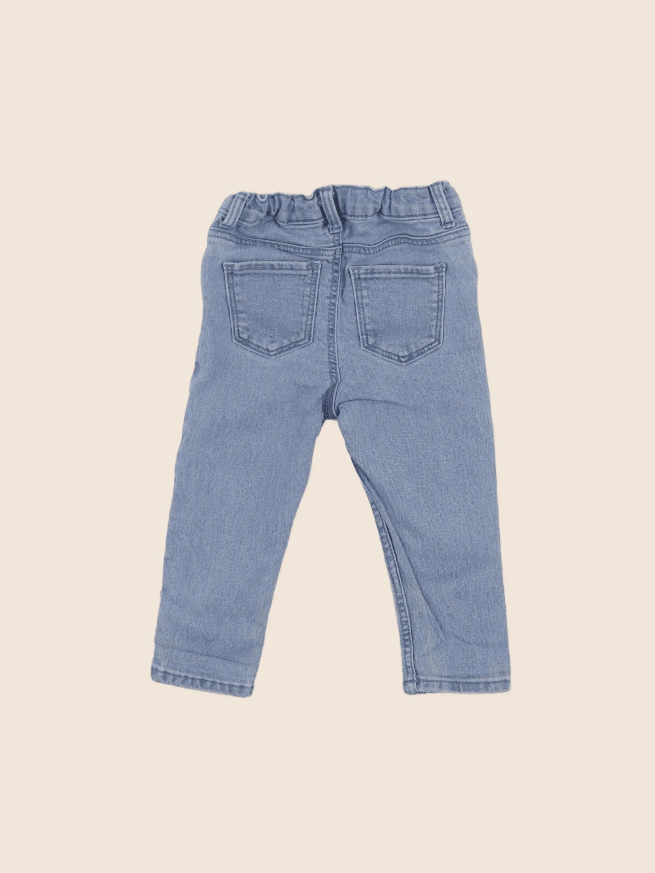 H&M - jean bleu - 9/12 mois
