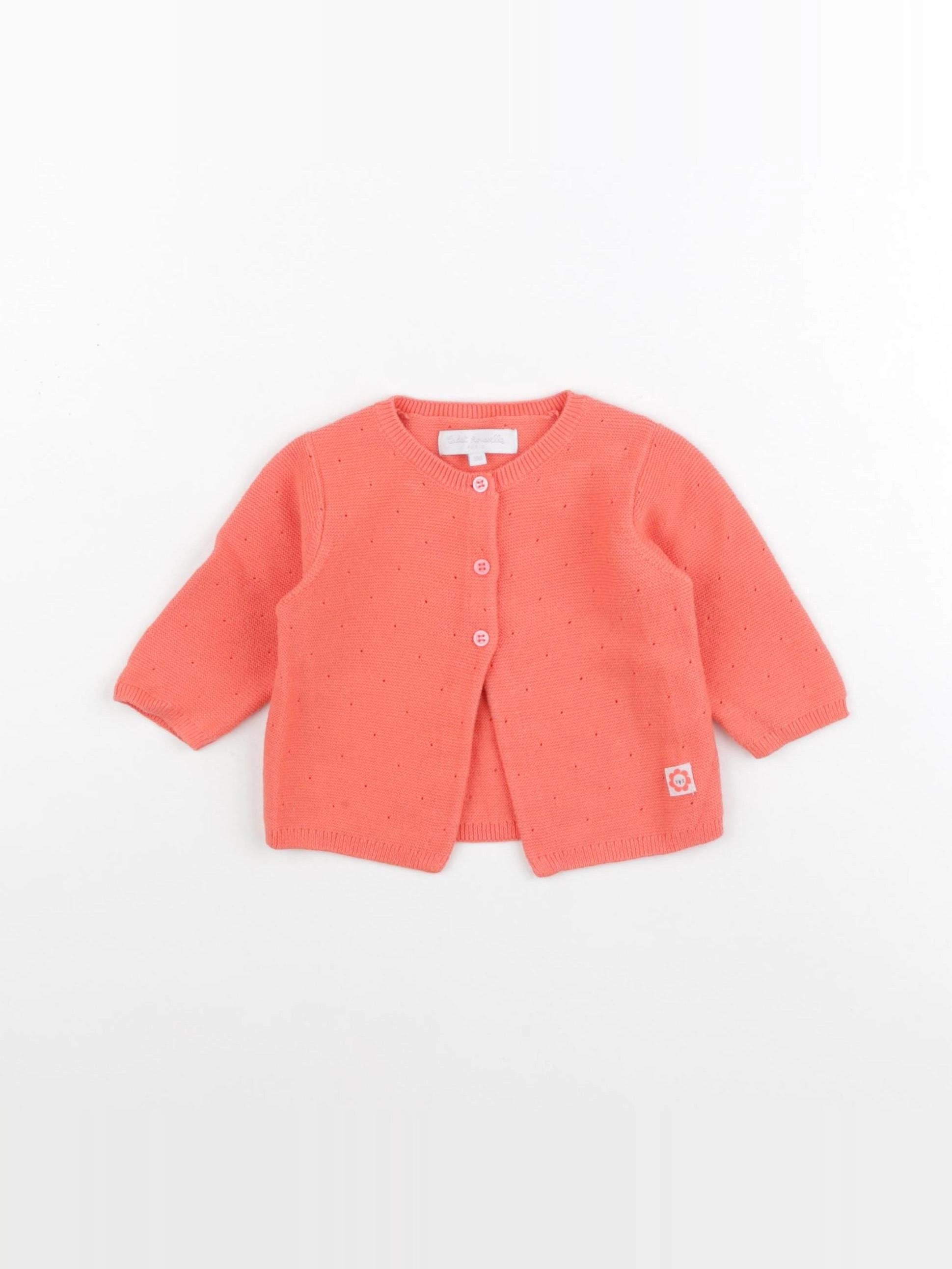 Cadet Rousselle - gilet orange - 3 mois