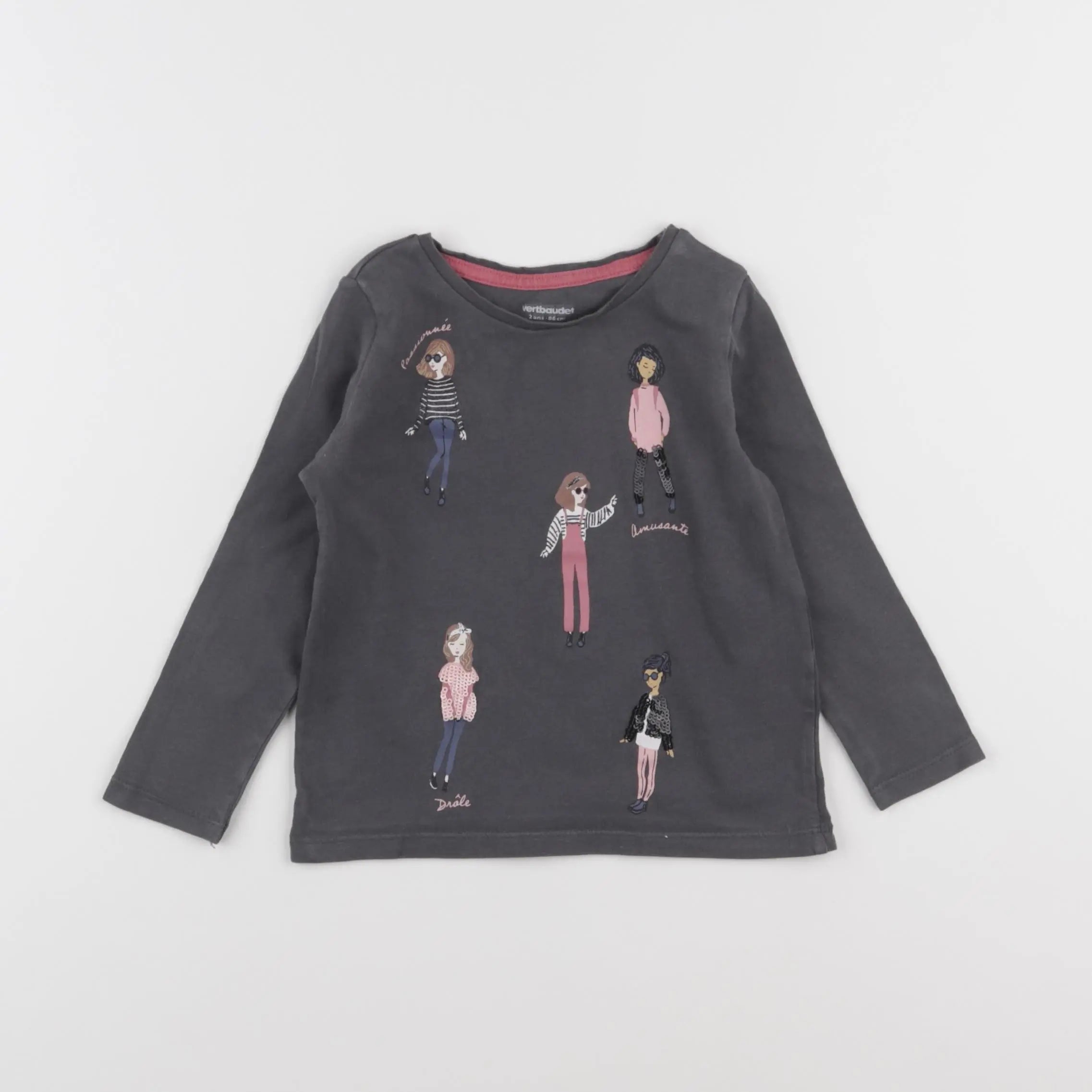 Vertbaudet - tee-shirt gris - 2 ans