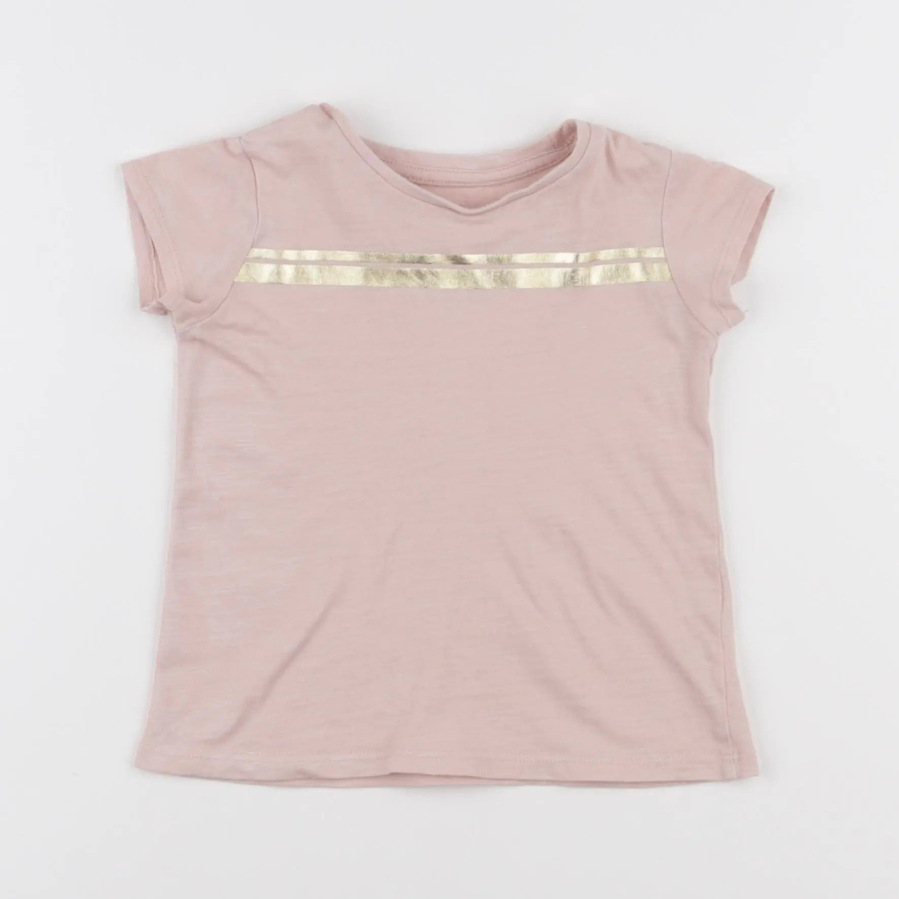 Vertbaudet - tee-shirt rose, or - 2 ans