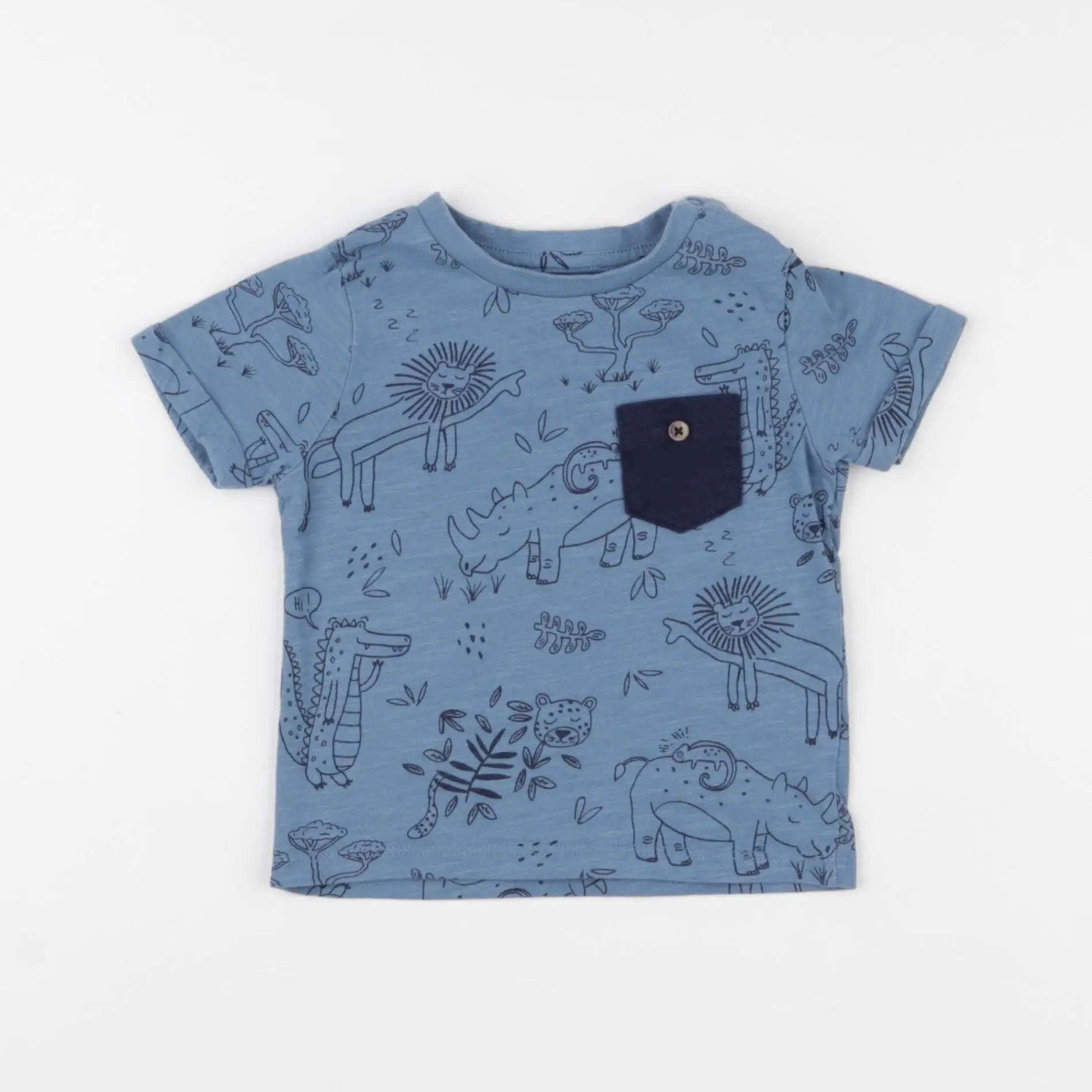Vertbaudet - tee-shirt bleu - 12 mois
