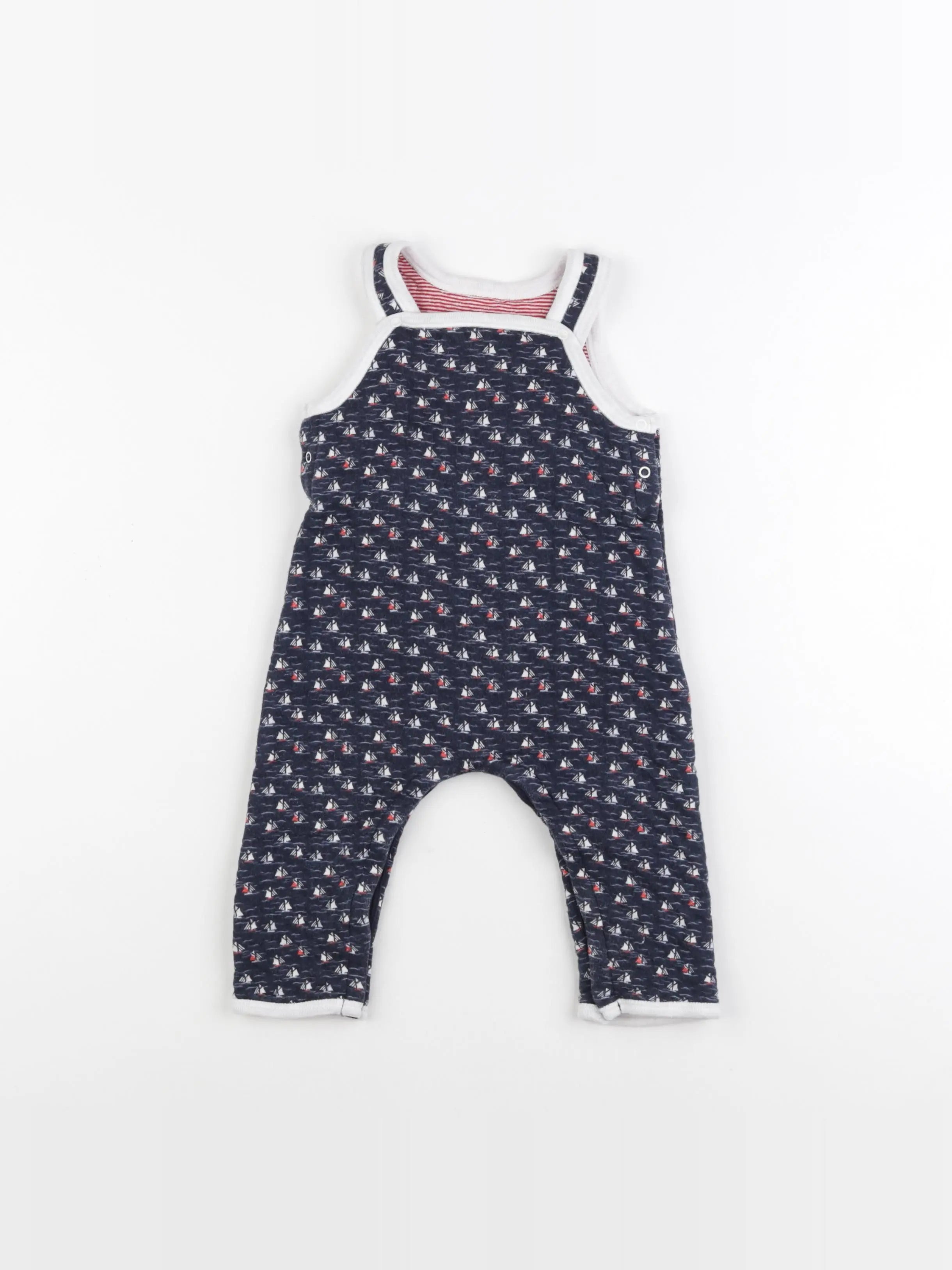 Petit Bateau - salopette bleu - 6 mois