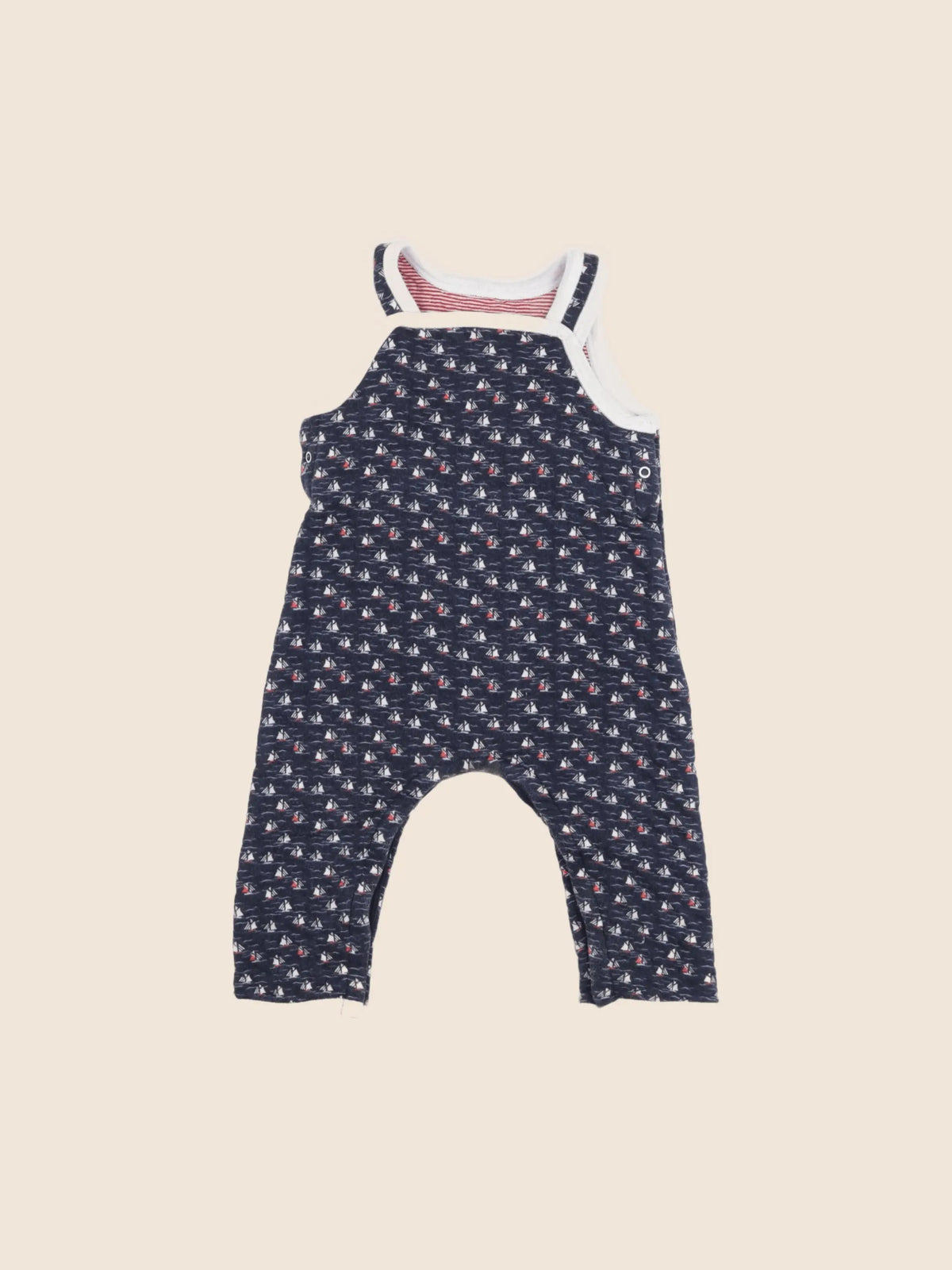 Petit Bateau - salopette bleu - 6 mois