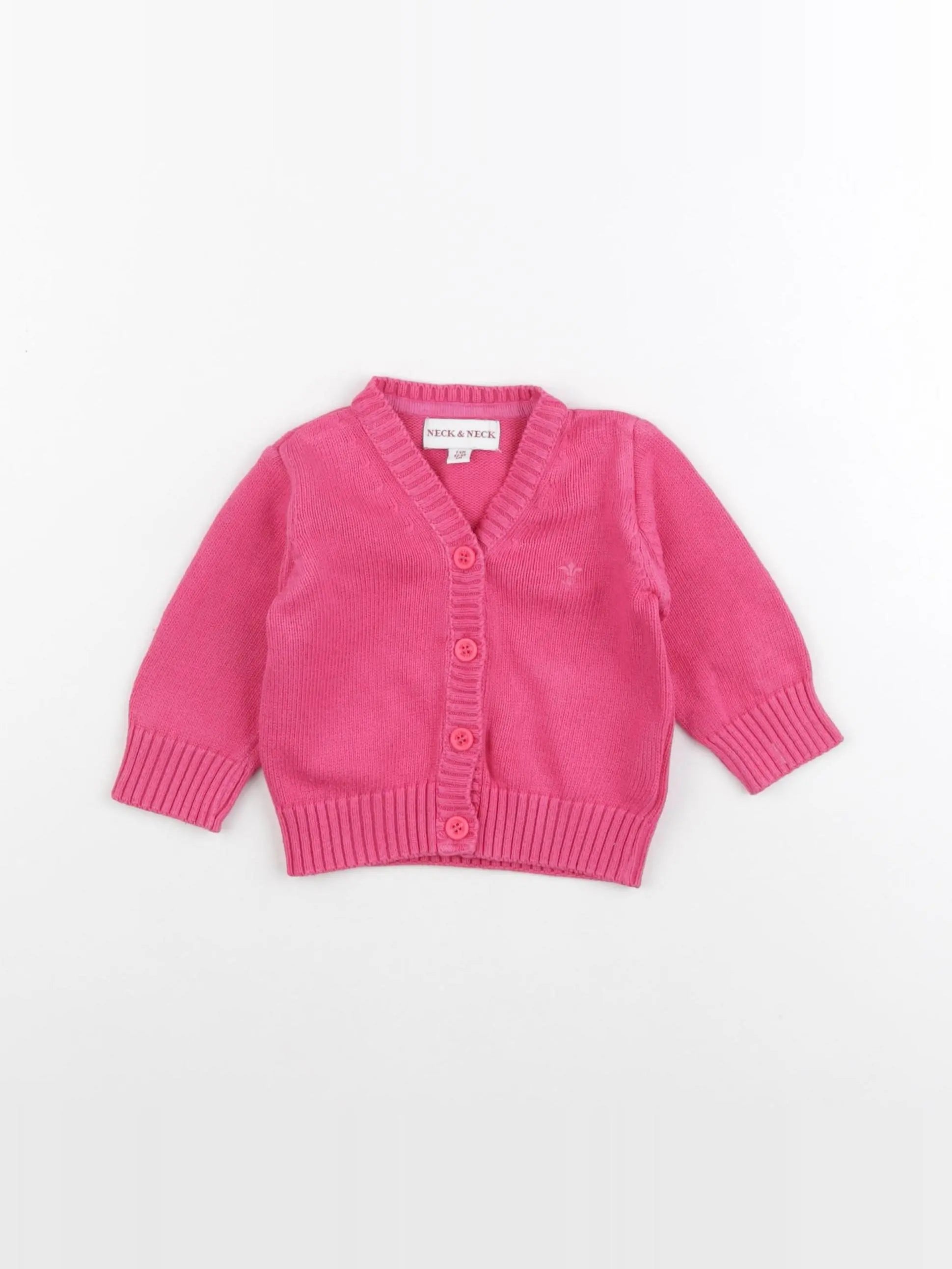 Neck & Neck - gilet rose - 6 mois