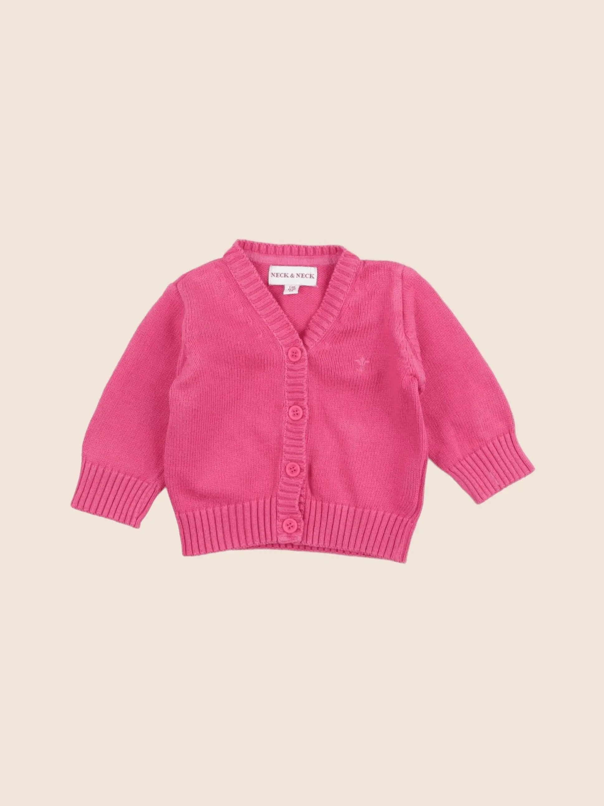 Neck & Neck - gilet rose - 6 mois