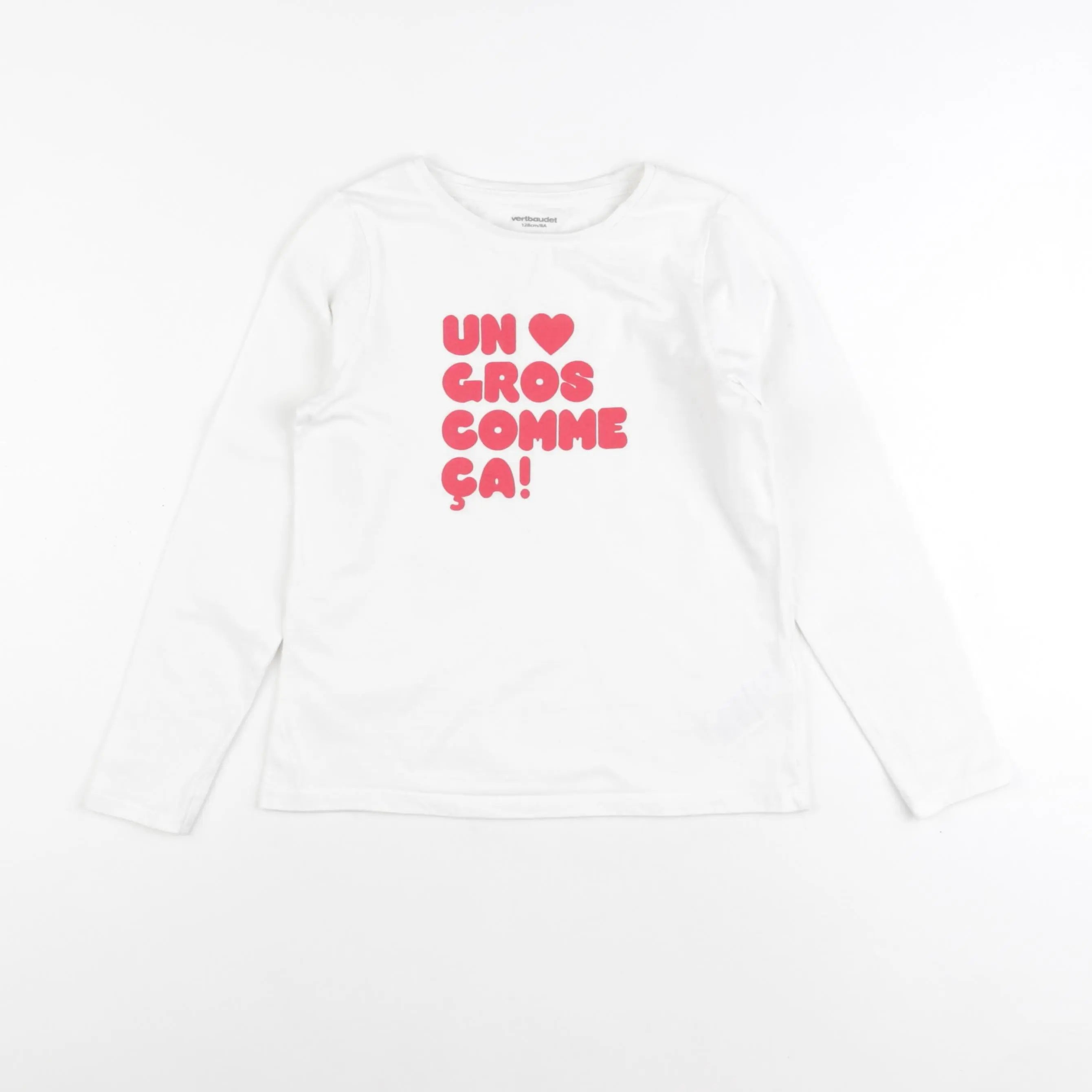 Vertbaudet - tee-shirt blanc - 8 ans