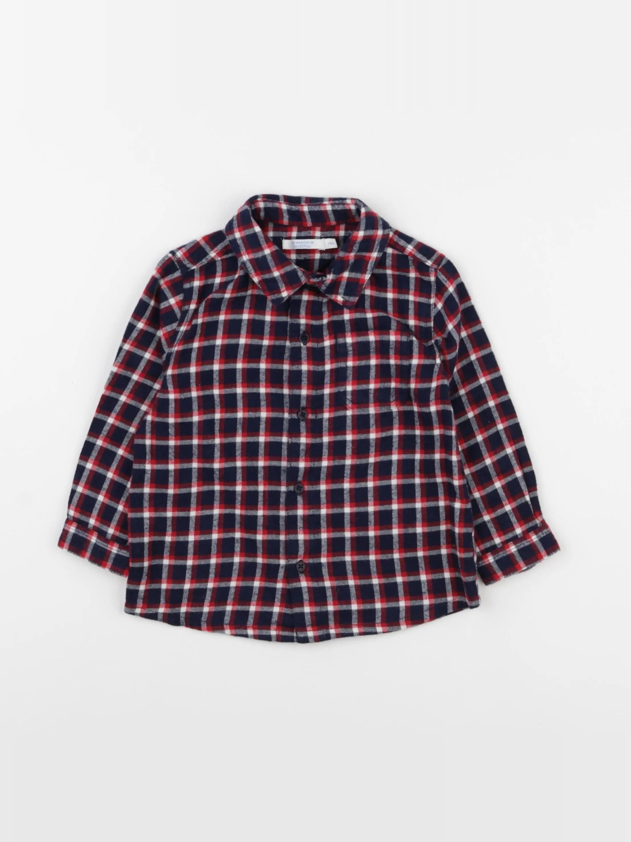 Boutchou - chemise bleu - 18 mois