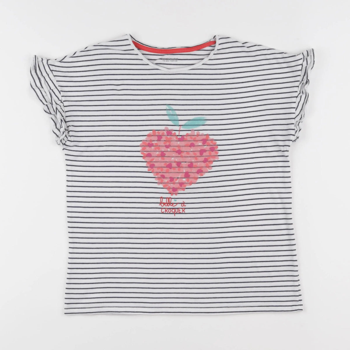 Vertbaudet - tee-shirt blanc, bleu - 12 ans