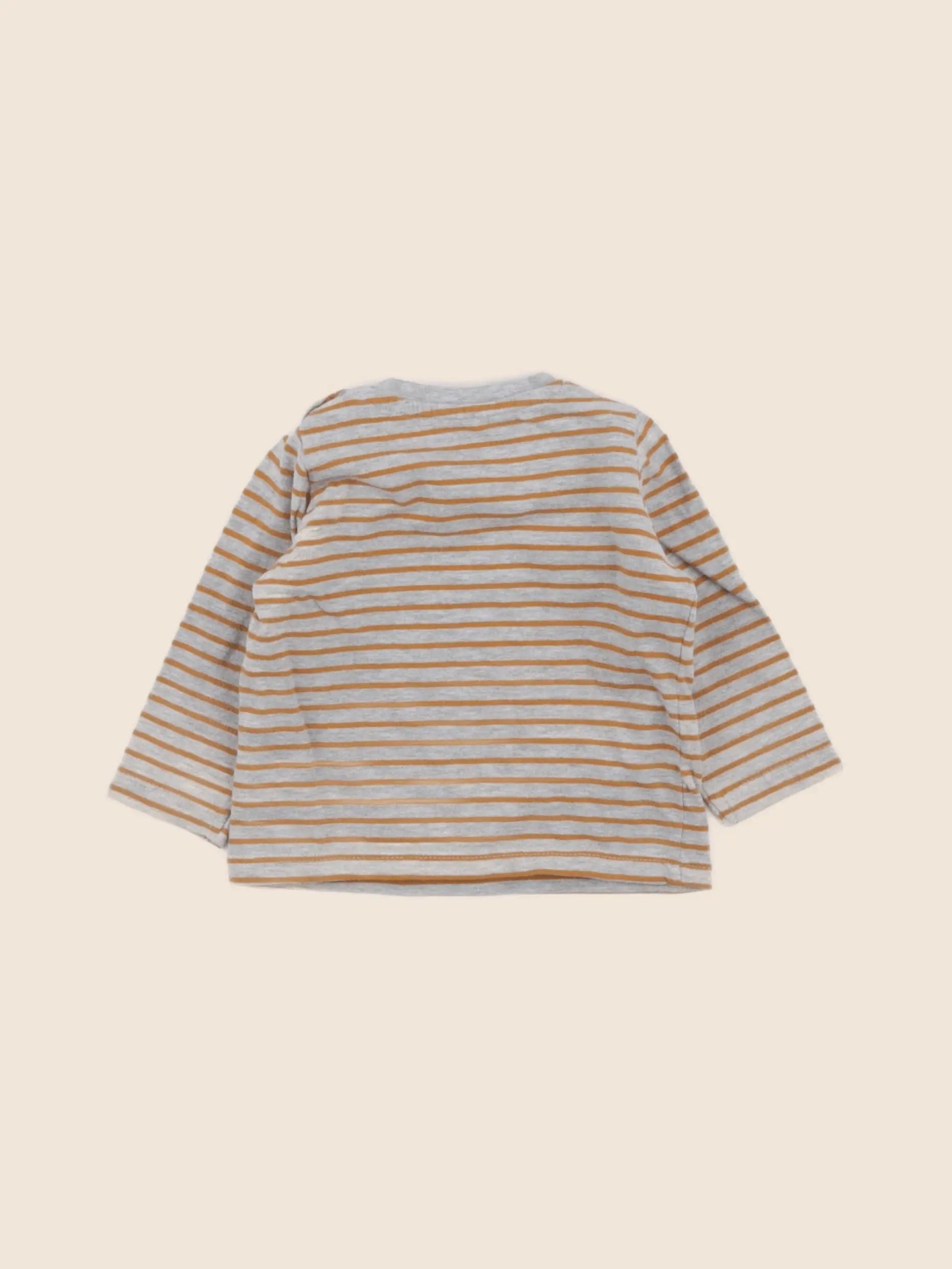 Vertbaudet - tee-shirt gris, orange - 6 mois