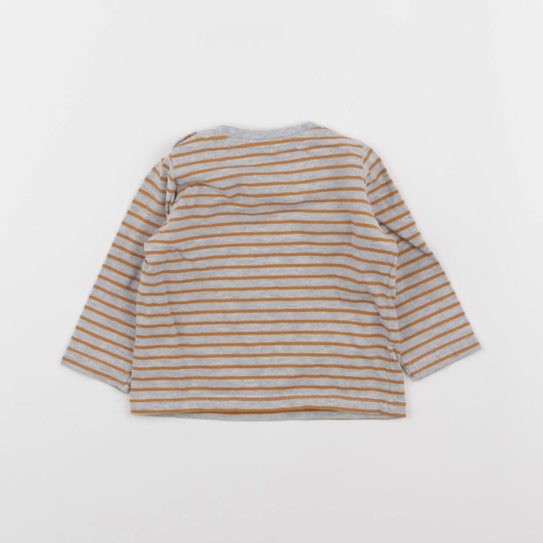 Vertbaudet - tee-shirt gris, orange - 6 mois