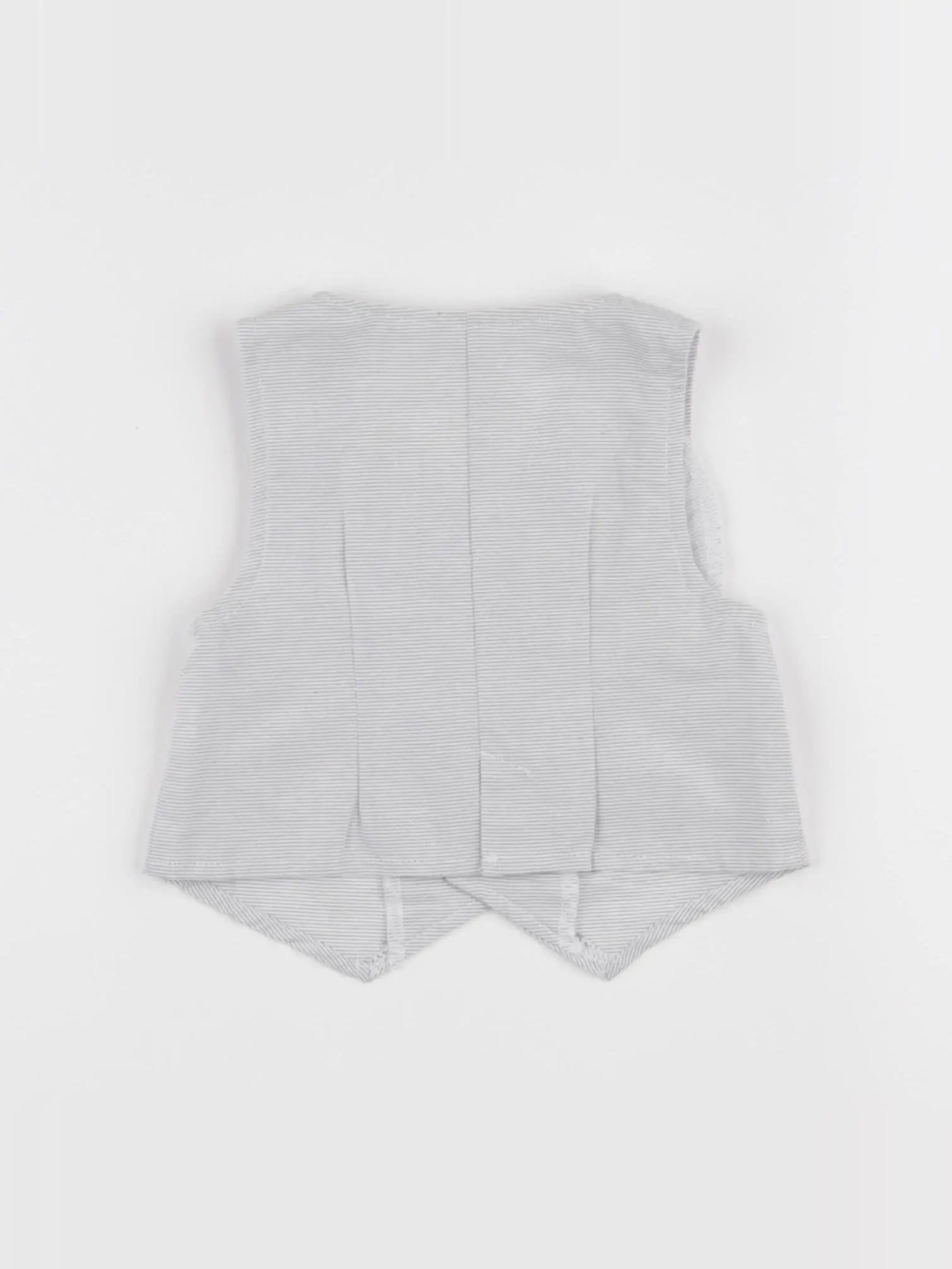 Vertbaudet - gilet blanc, gris - 6 mois