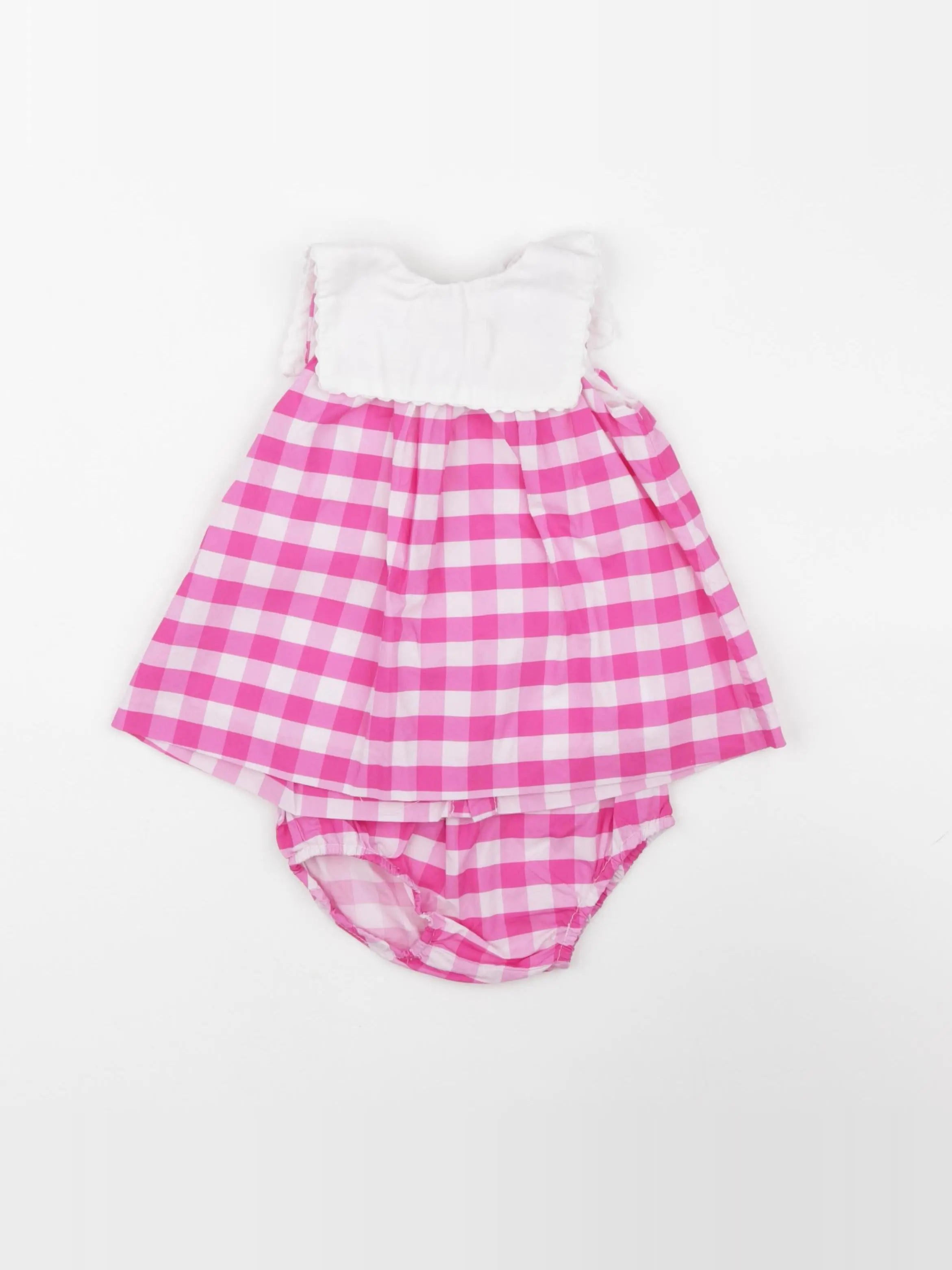 Jacadi - robe blanc, rose - 6 mois